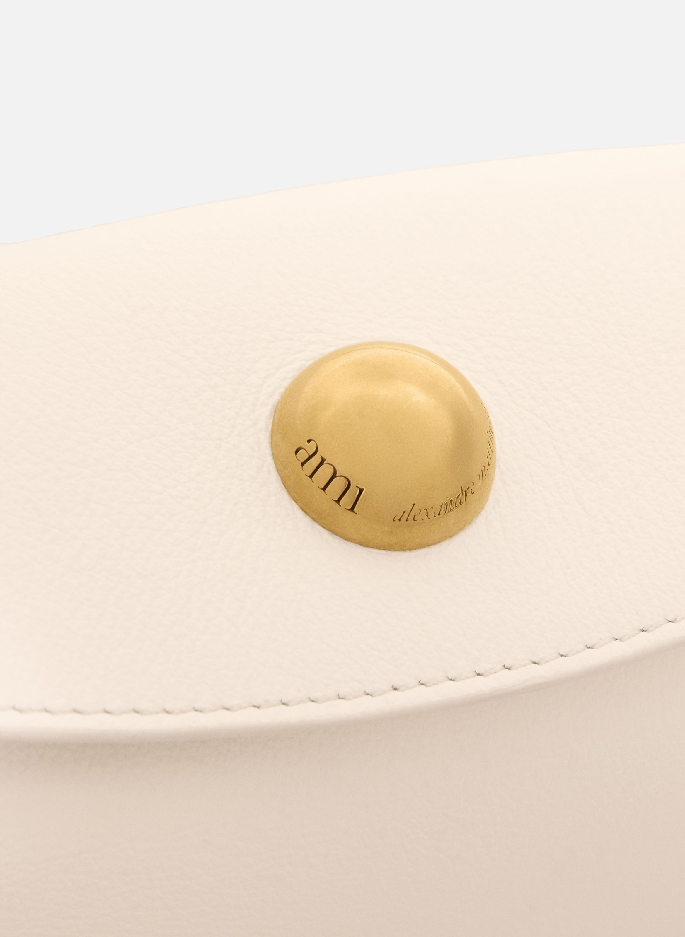 Mini sac carrousel unisexe en cuir de veau AMI PARIS Blanc