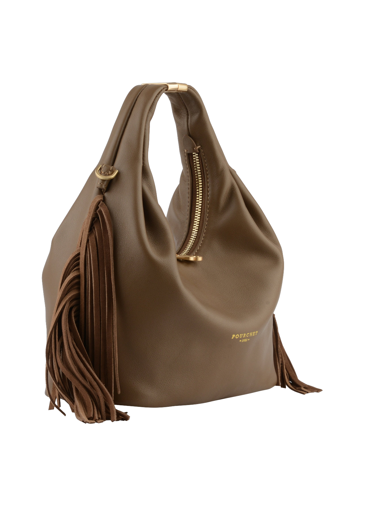 Arche à franges | sac porté main pm POURCHET Gris