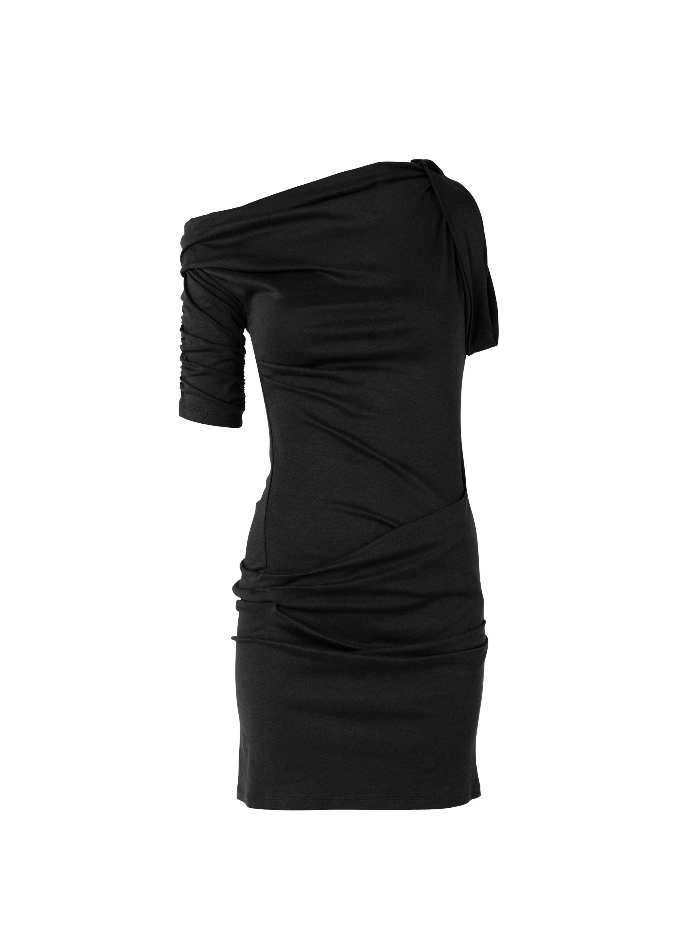 La mini robe Drapeado en coton et soie JACQUEMUS Noir