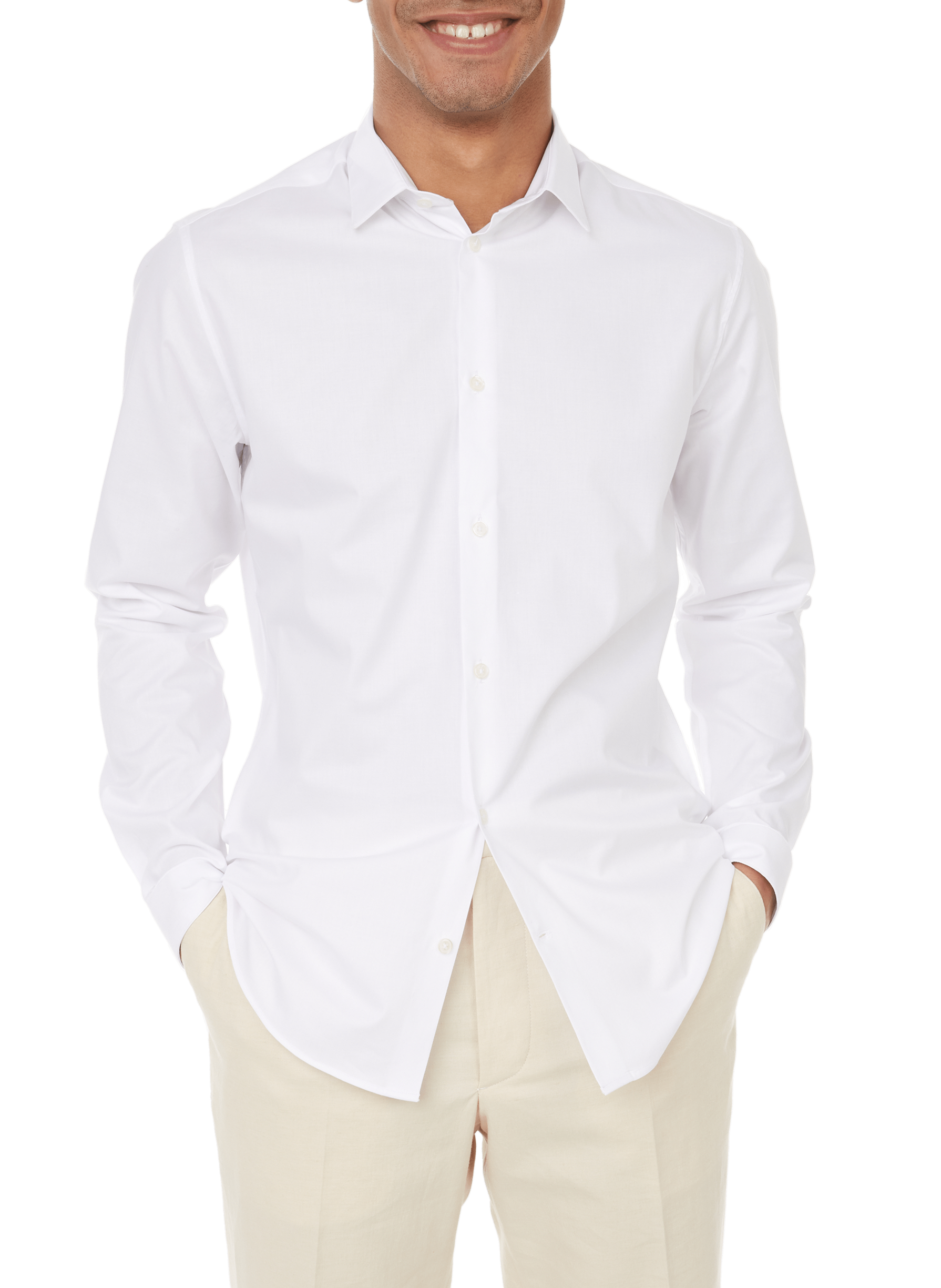 Slim-fit cotton shirt AU PRINTEMPS PARIS White