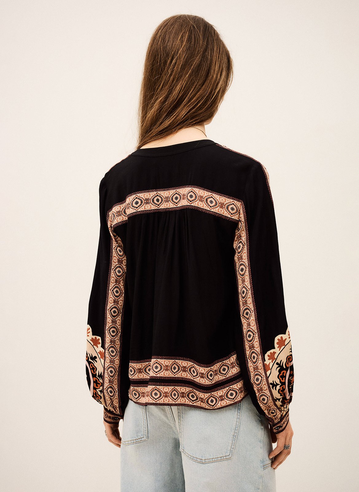 Chemise droite col rond valda BA&SH Noir