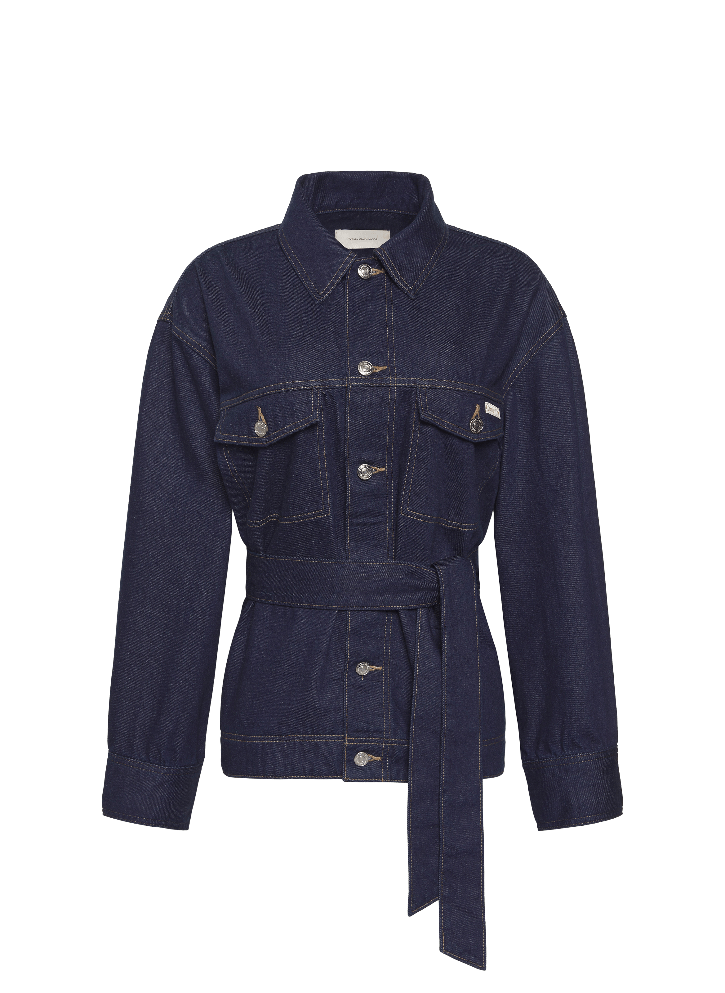 Veste à nouer en denim de coton CALVIN KLEIN Bleu