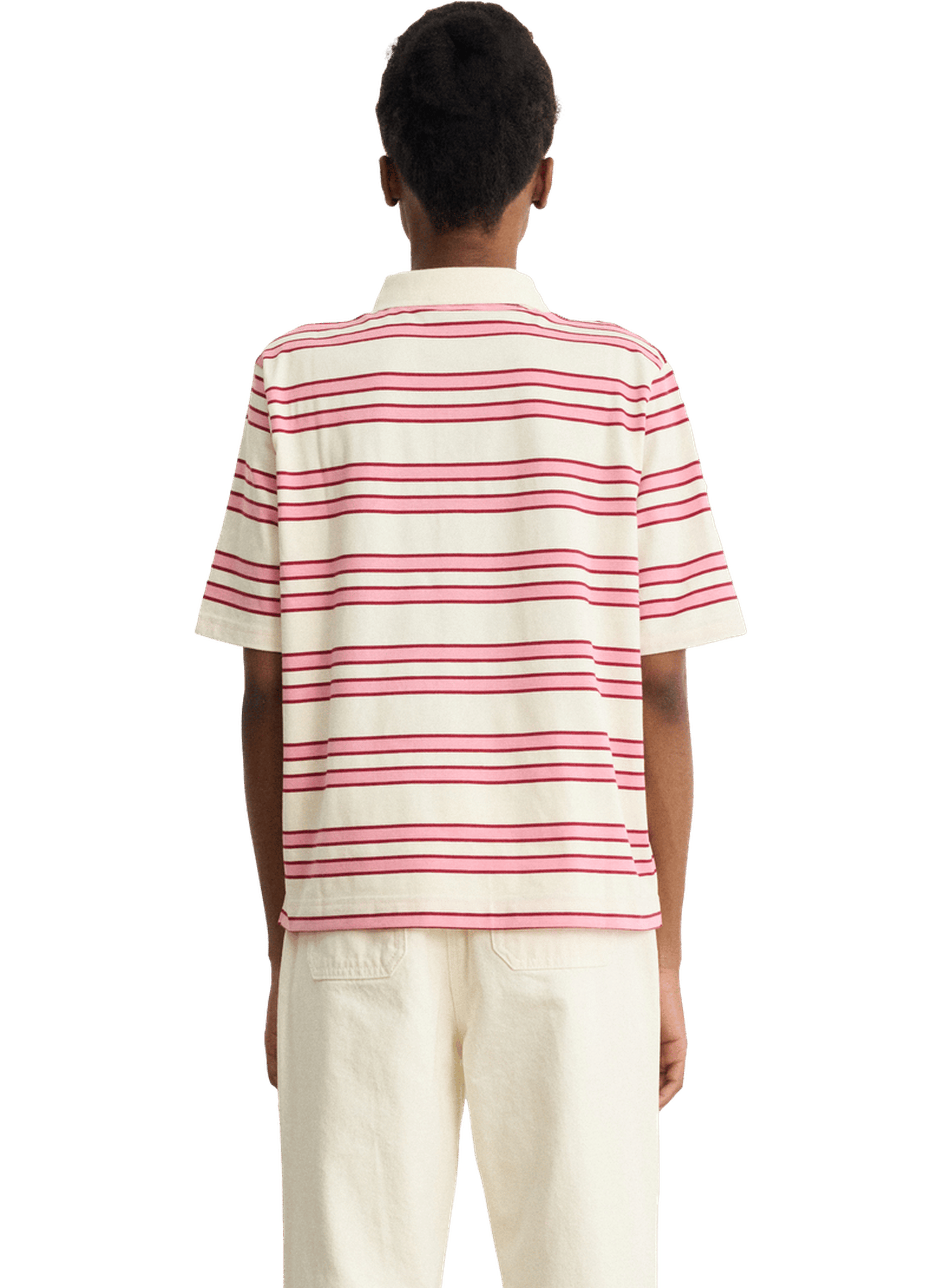 Polo rayé en coton mélangé -tamara PABLO Rose