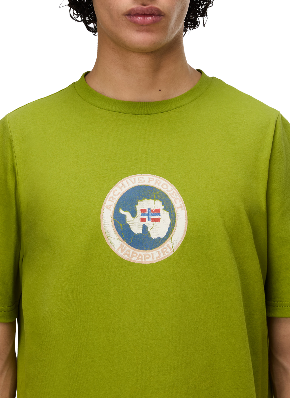 T-shirt imprimé Phos en coton NAPAPIJRI Kaki