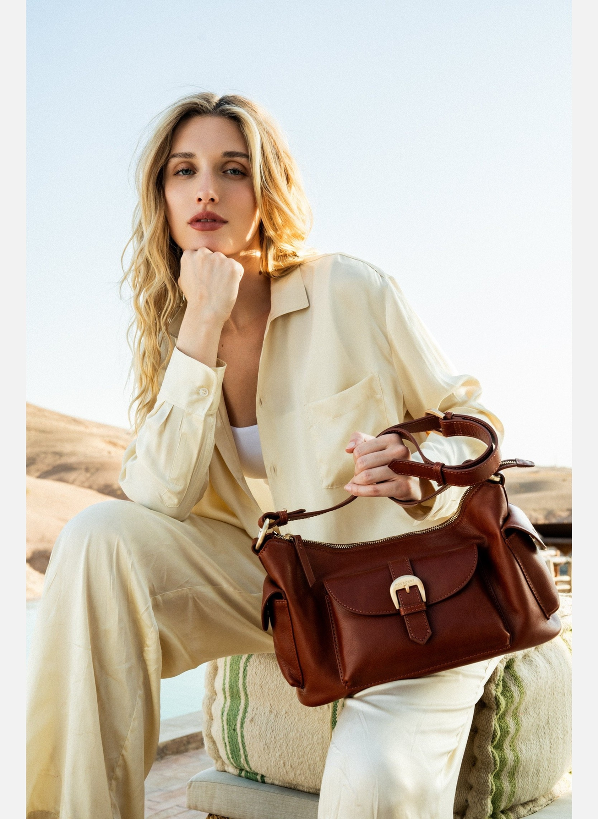 Scoop | sac porté épaule POURCHET Marron