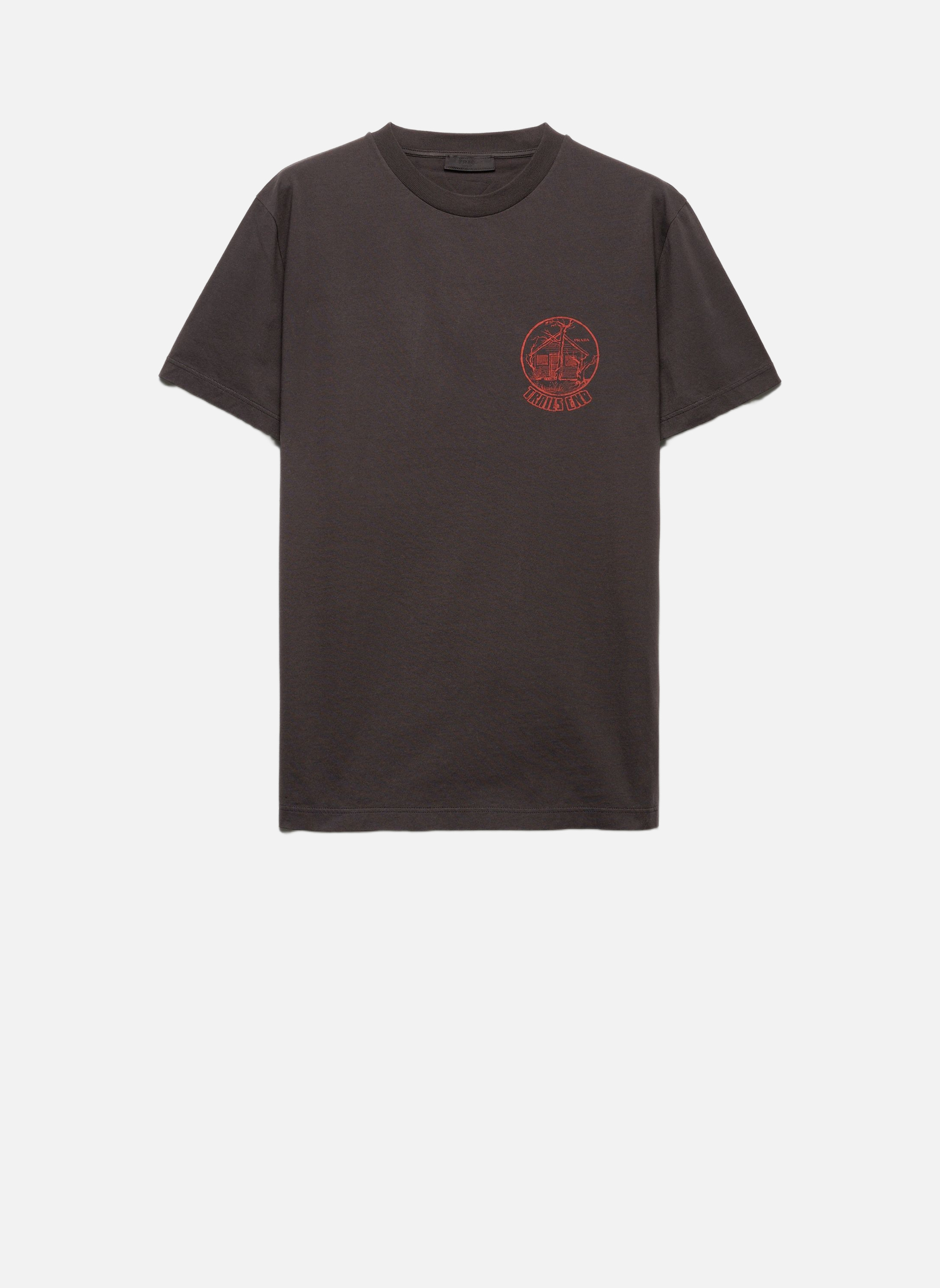 T-shirt en coton imprimé PRADA Gris