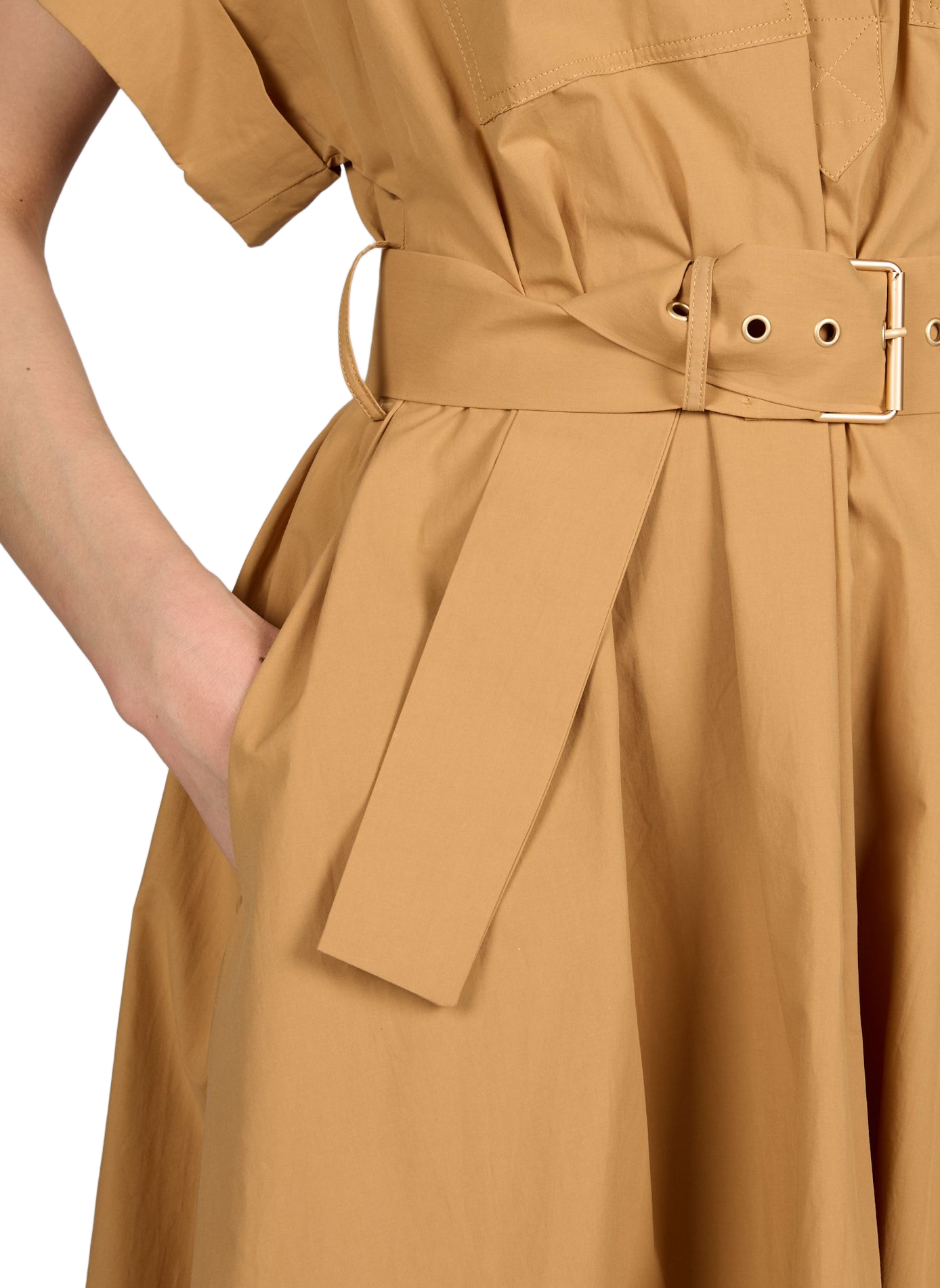 Robe longue et droite en coton SUNCOO Marron