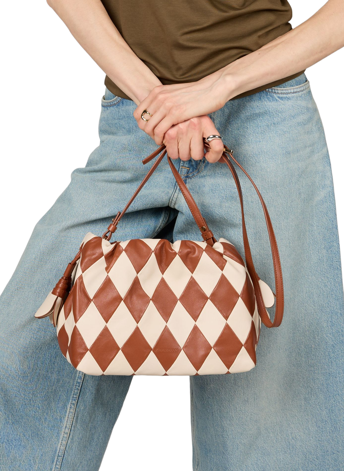 Medium Cloud 91 Sheepskin Leather Clutch ZIMMERMANN Multicolour