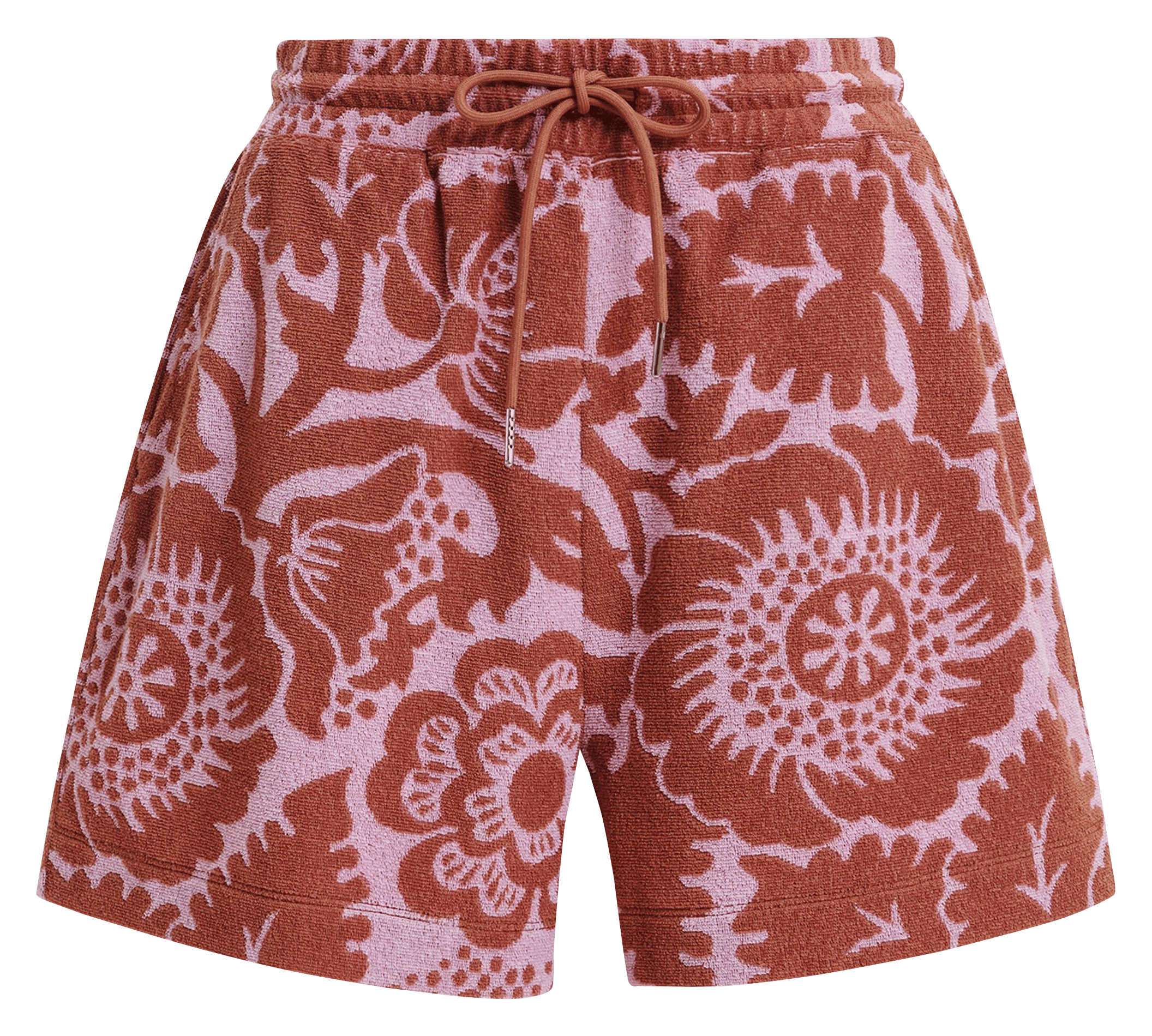 Short taille haute en jacquard fleuri jorton Marron