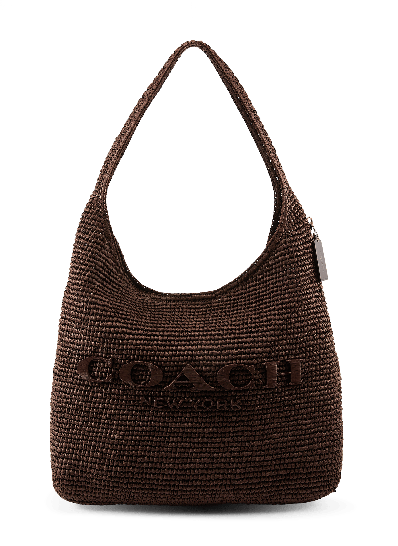 Sac porté épaule en paille COACH Marron