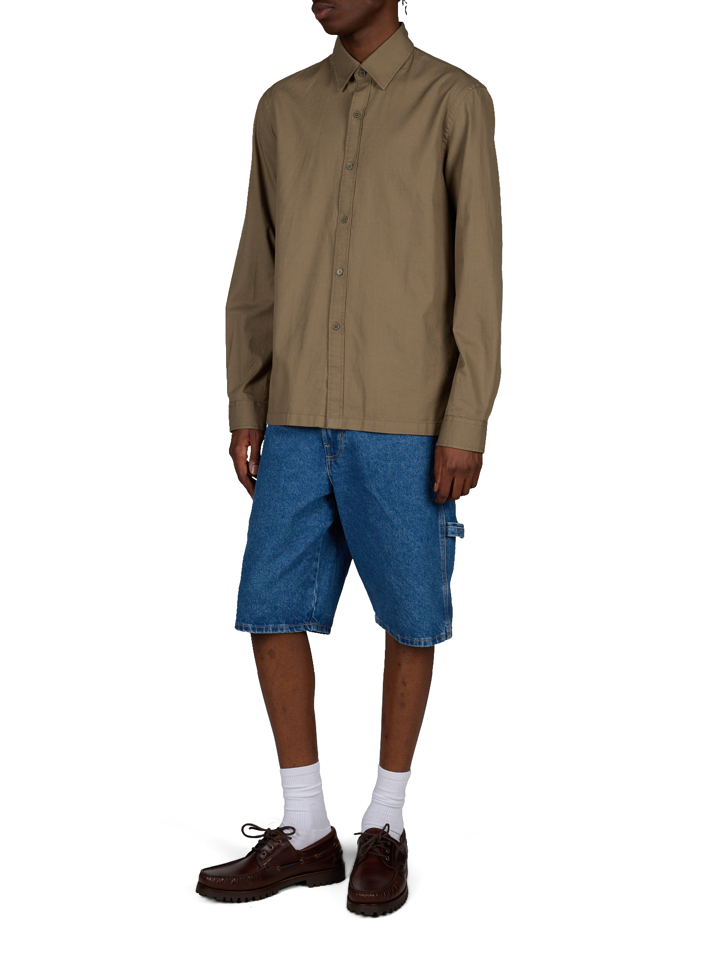 Solid color Kent cotton shirt PIERRE CARDIN Khaki