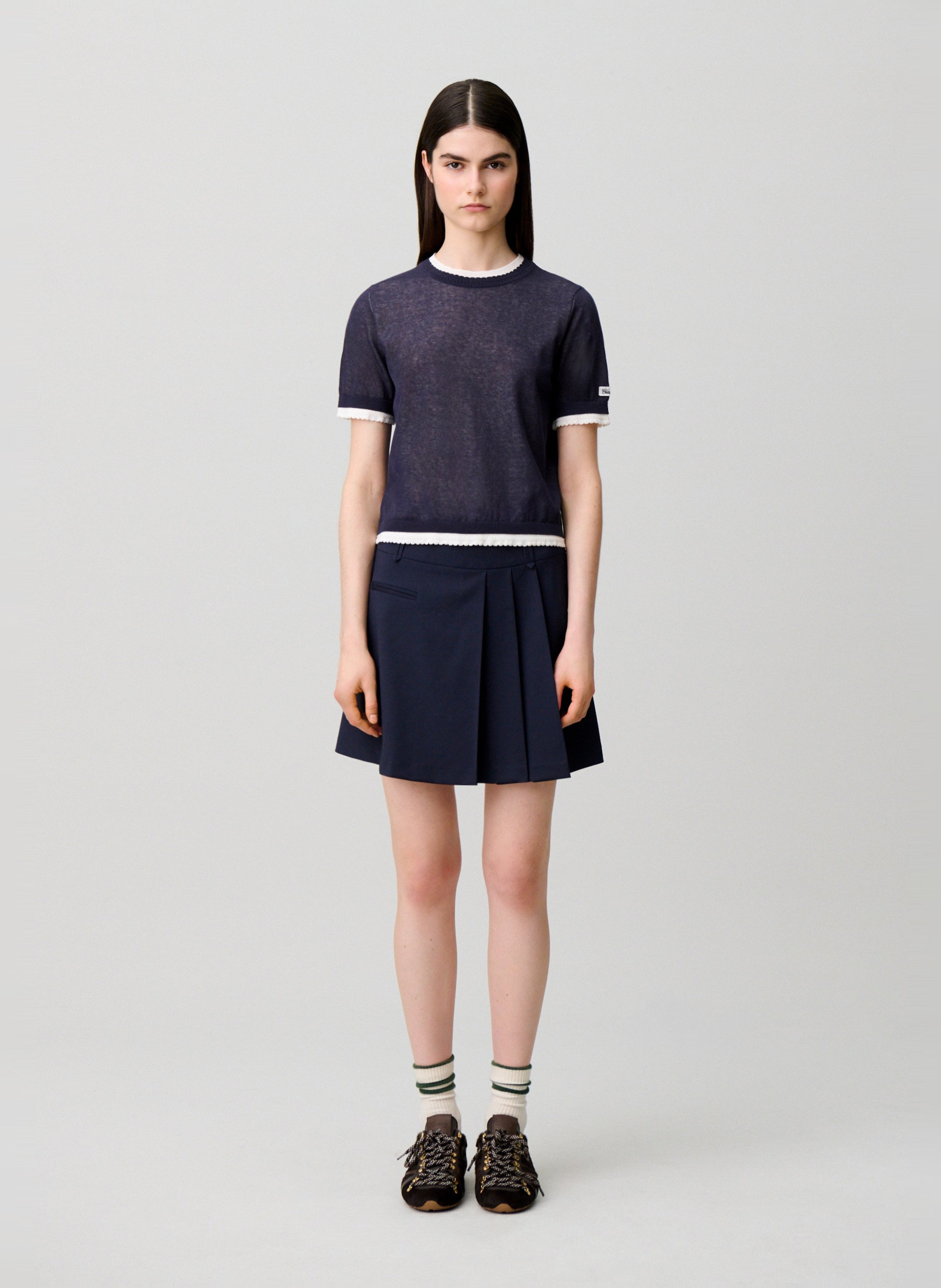 Pull droit en coton mélangé CLAUDIE PIERLOT Noir