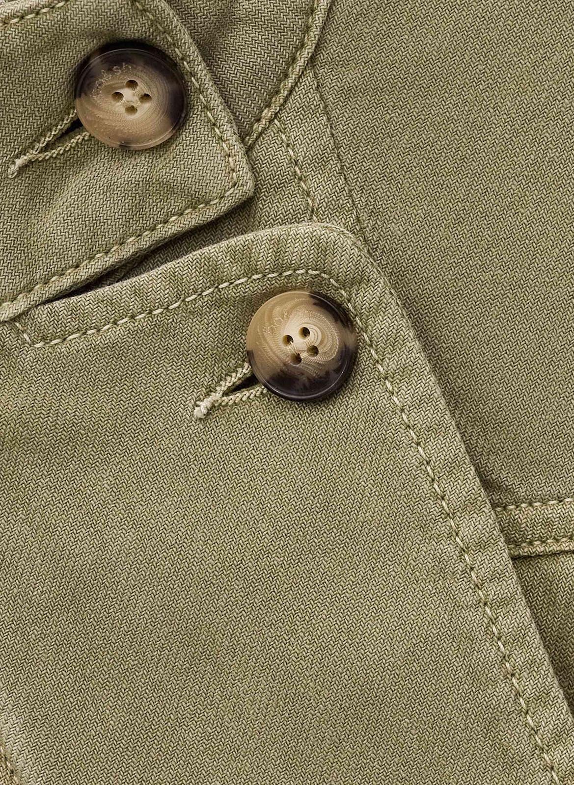 Veste courte ample en denim rallo BA&SH Vert