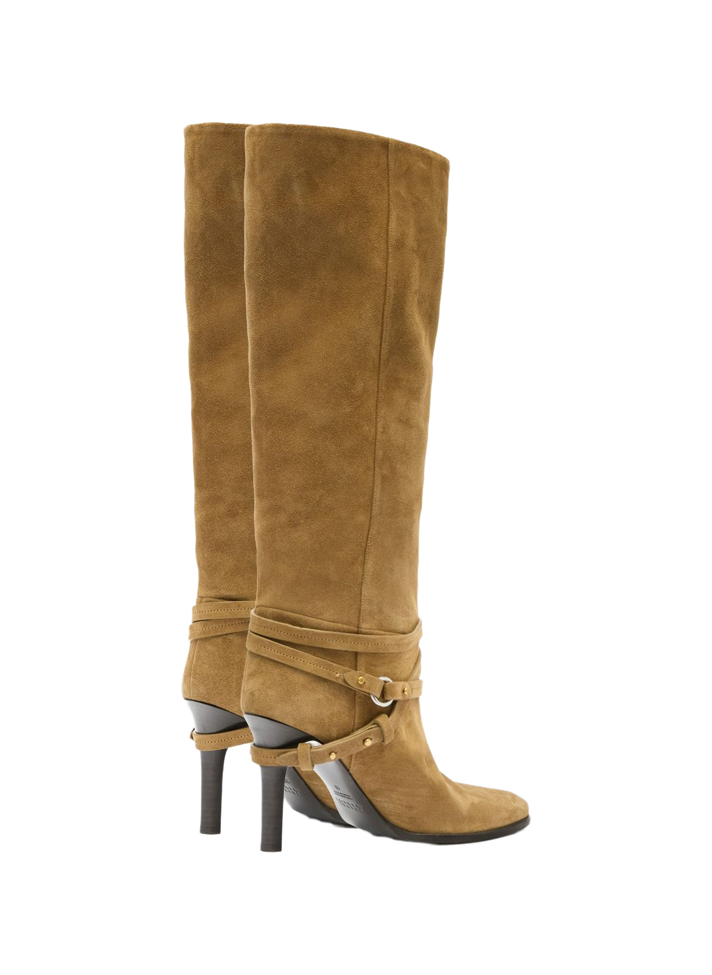 Laarzen Ieva Twin met stiletto hak van fluweel leer ISABEL MARANT Bruin