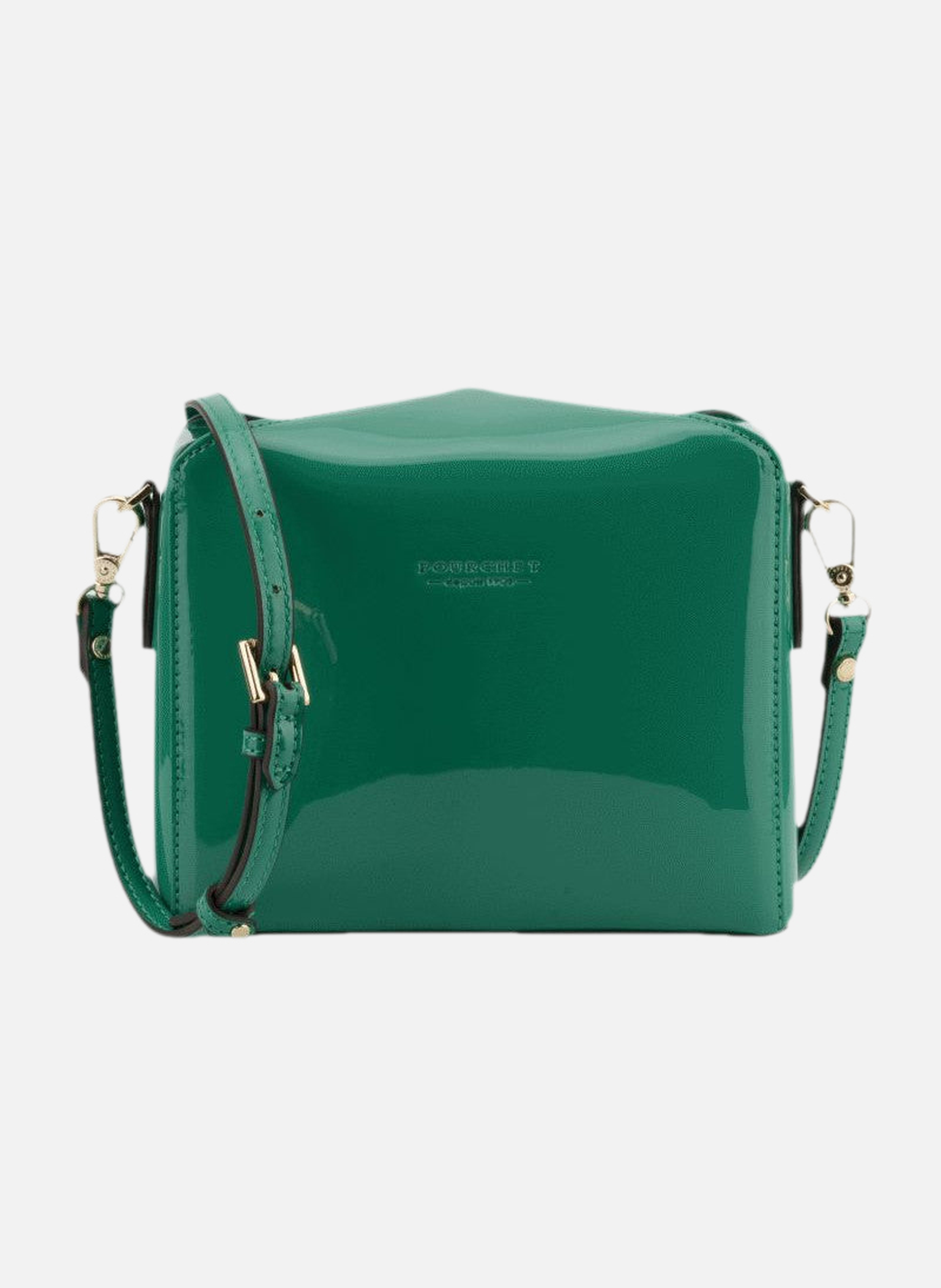 Cassetta vernis | sac porté épaule en cuir de vachette | Vert POURCHET Femme