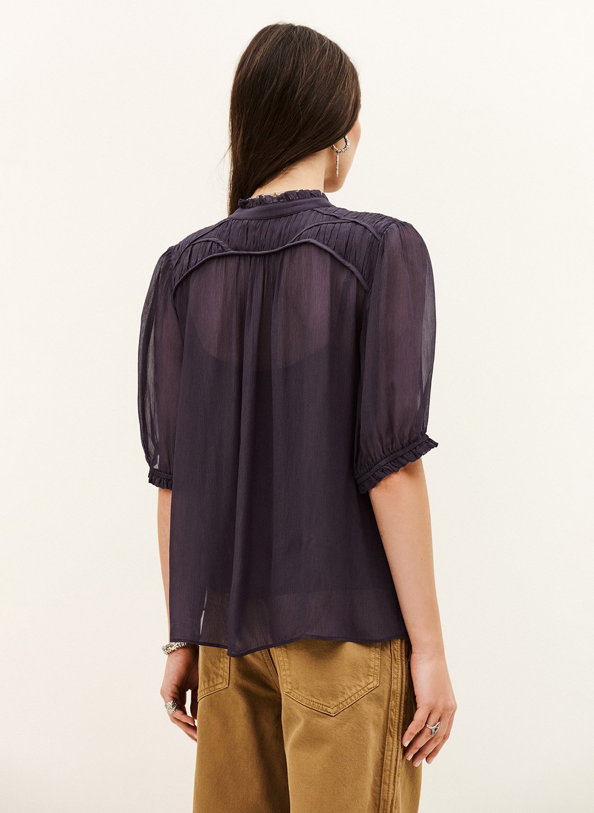 Blouse col rond olie BA&SH Violet