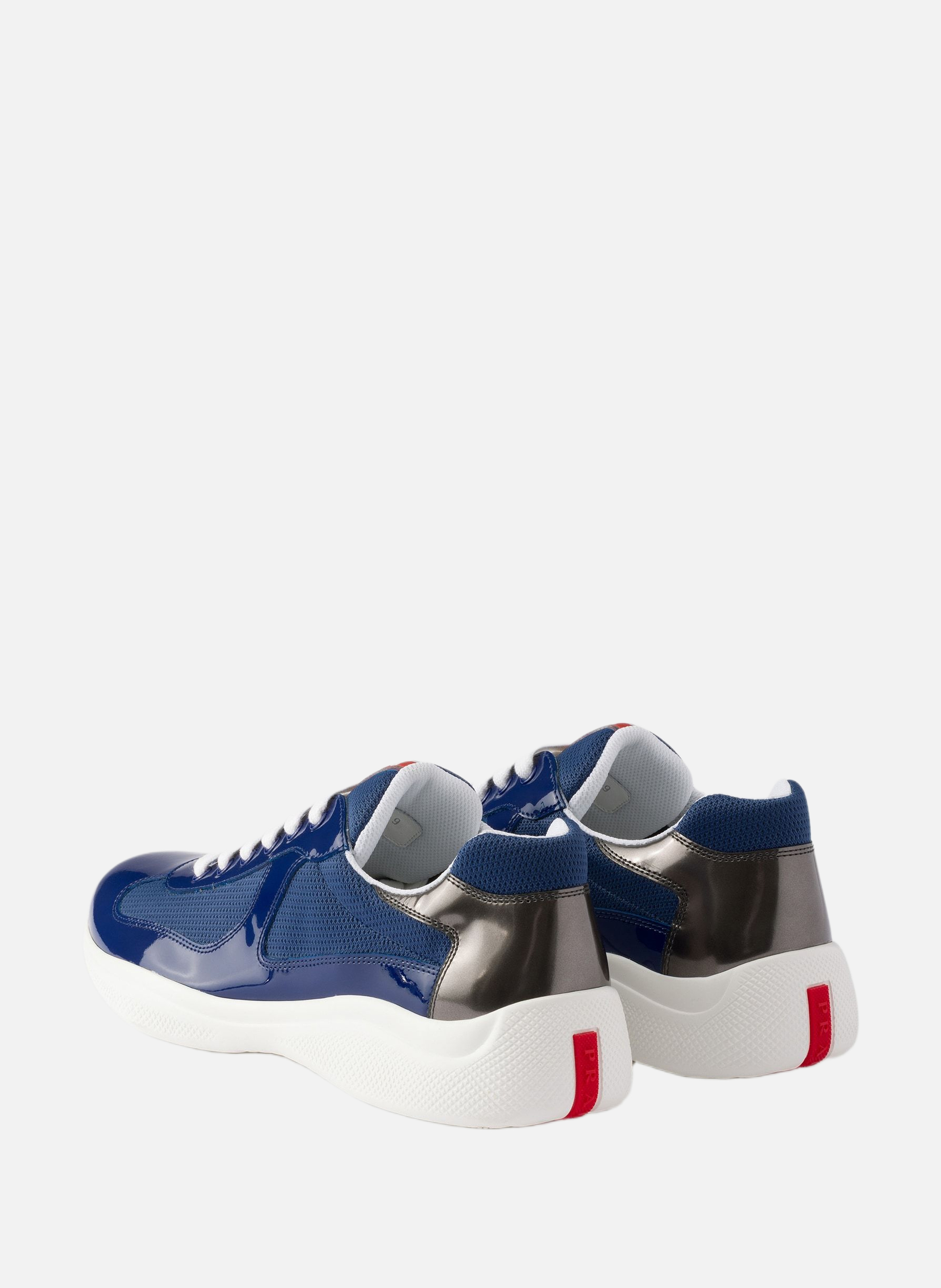 Sneakers prada america’s cup en cuir verni et tiss PRADA Bleu