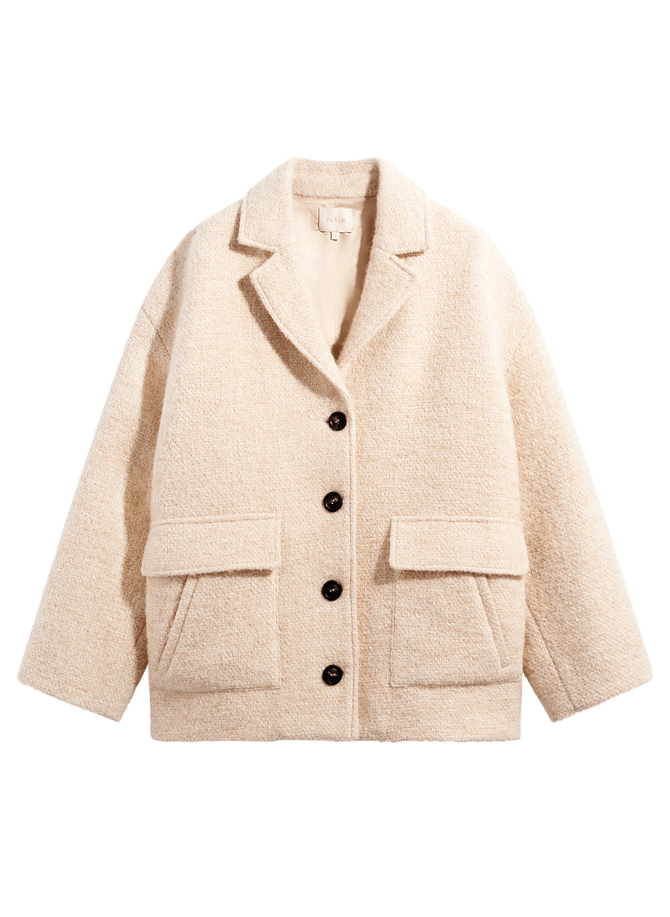 Manteau court en tweed uni - arly PABLO Beige