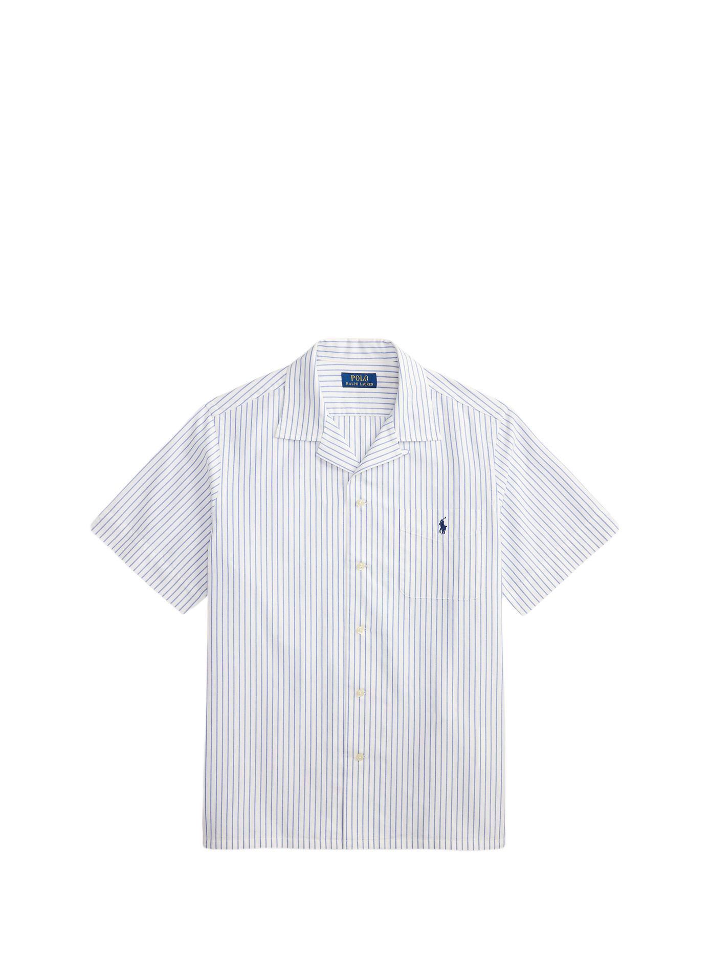 Striped short-sleeve cotton shirt POLO RALPH LAUREN White