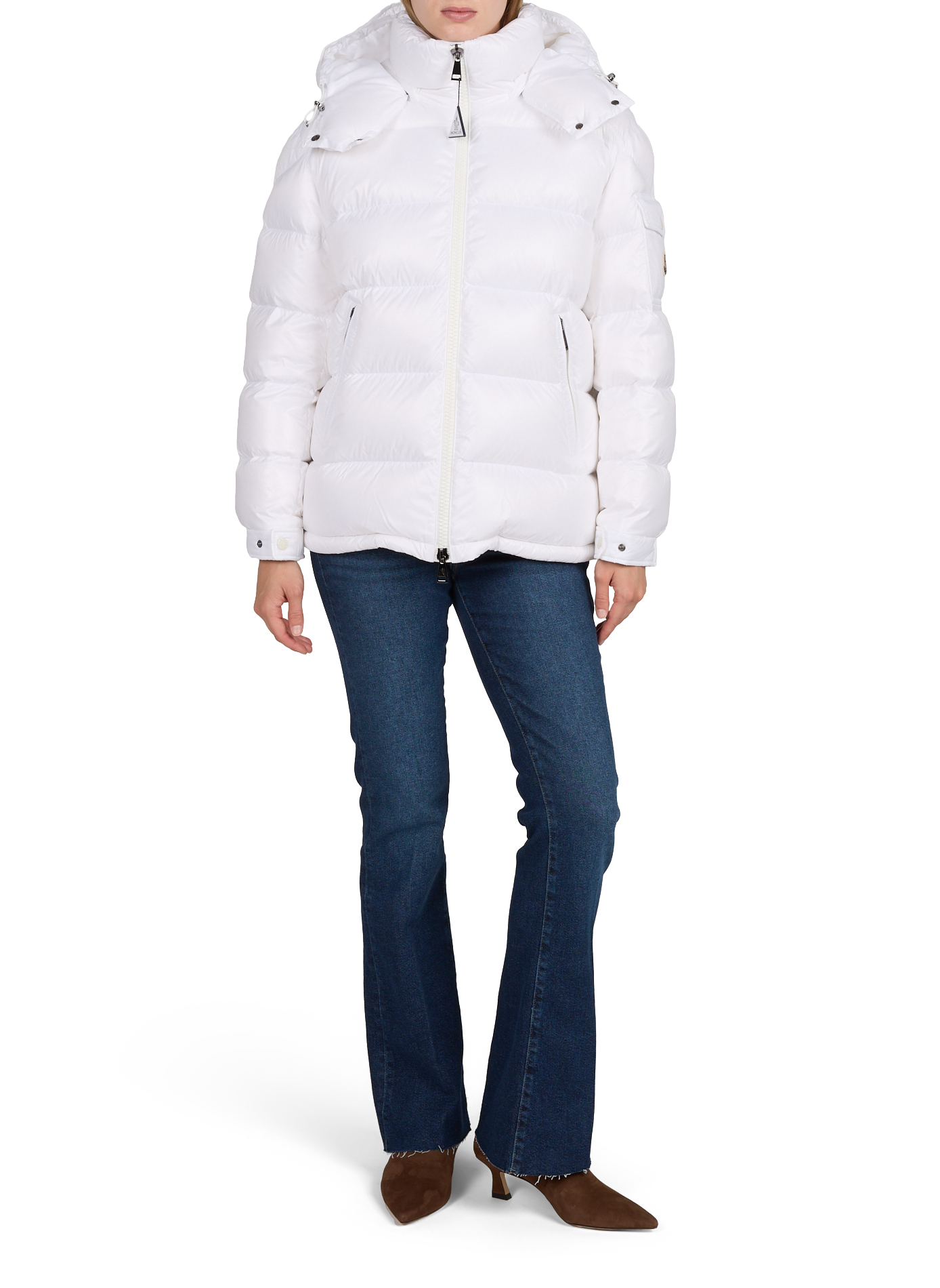 Gerade Daunenjacke mit Kapuze MONCLER Weiss