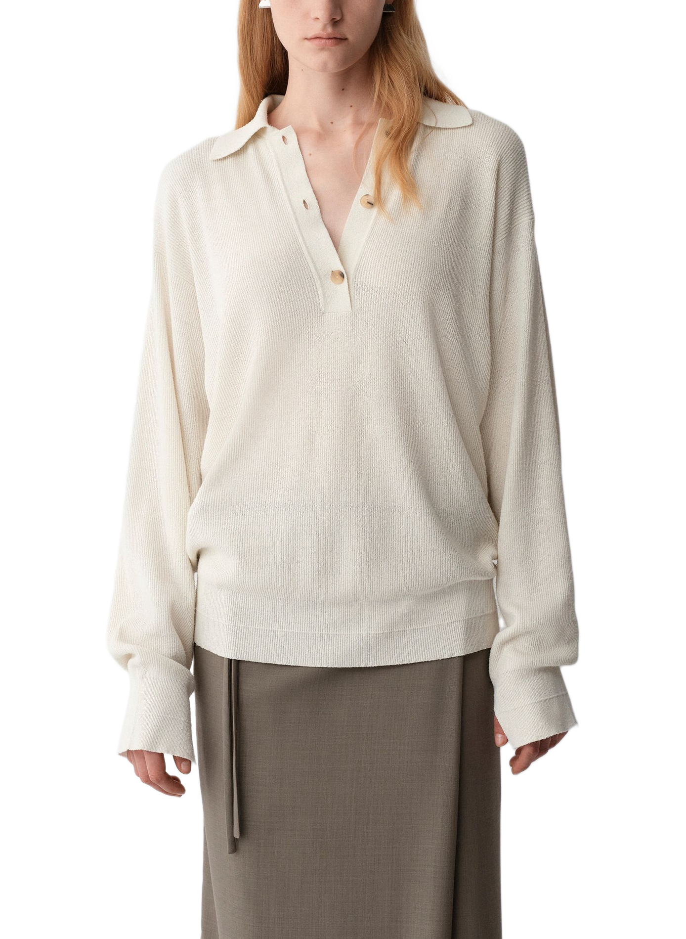 Fluid silk polo CALVIN KLEIN COLLECTION White