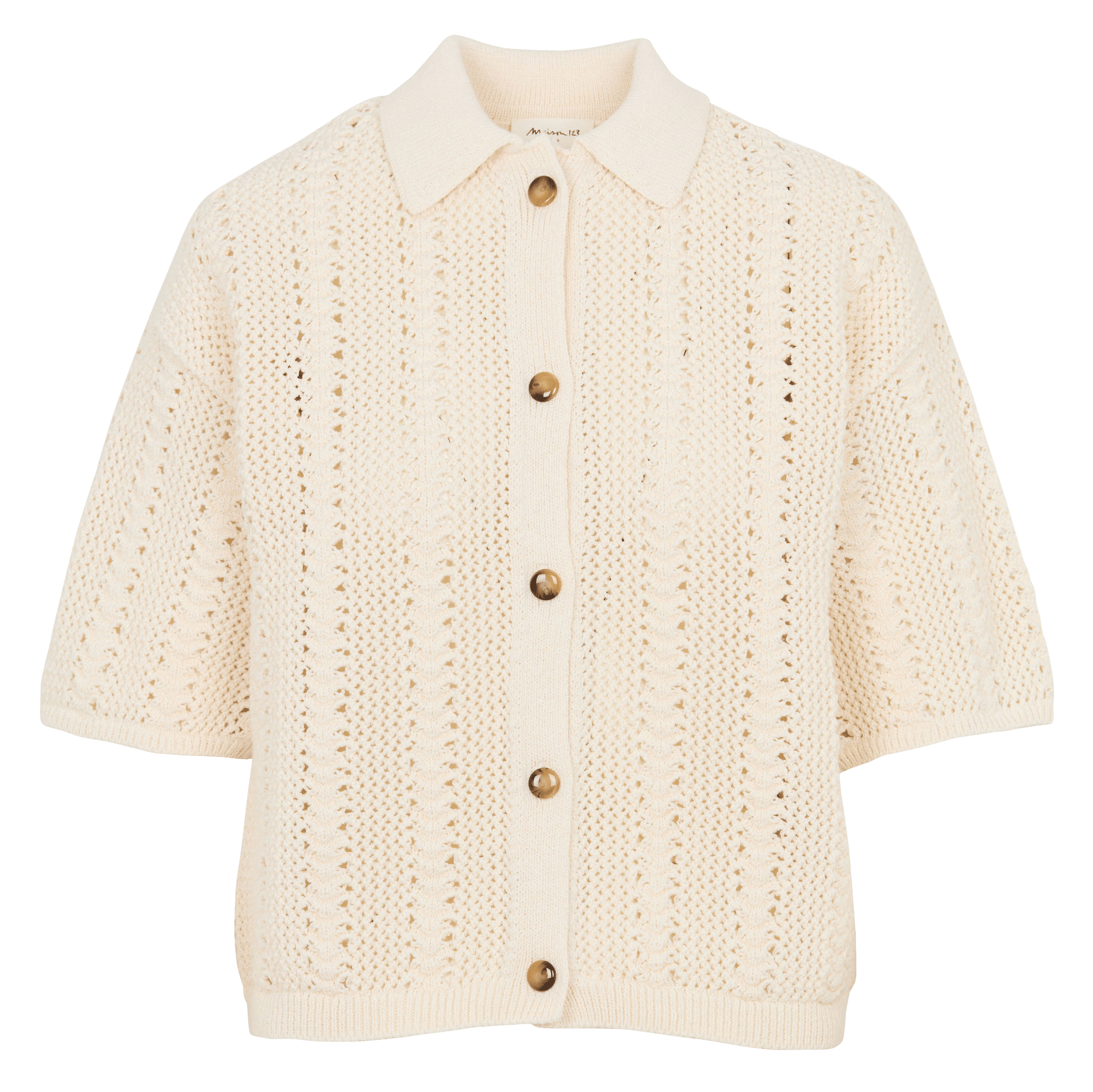 Pull manches courtes en coton mélangé adele MAISON 123 Beige