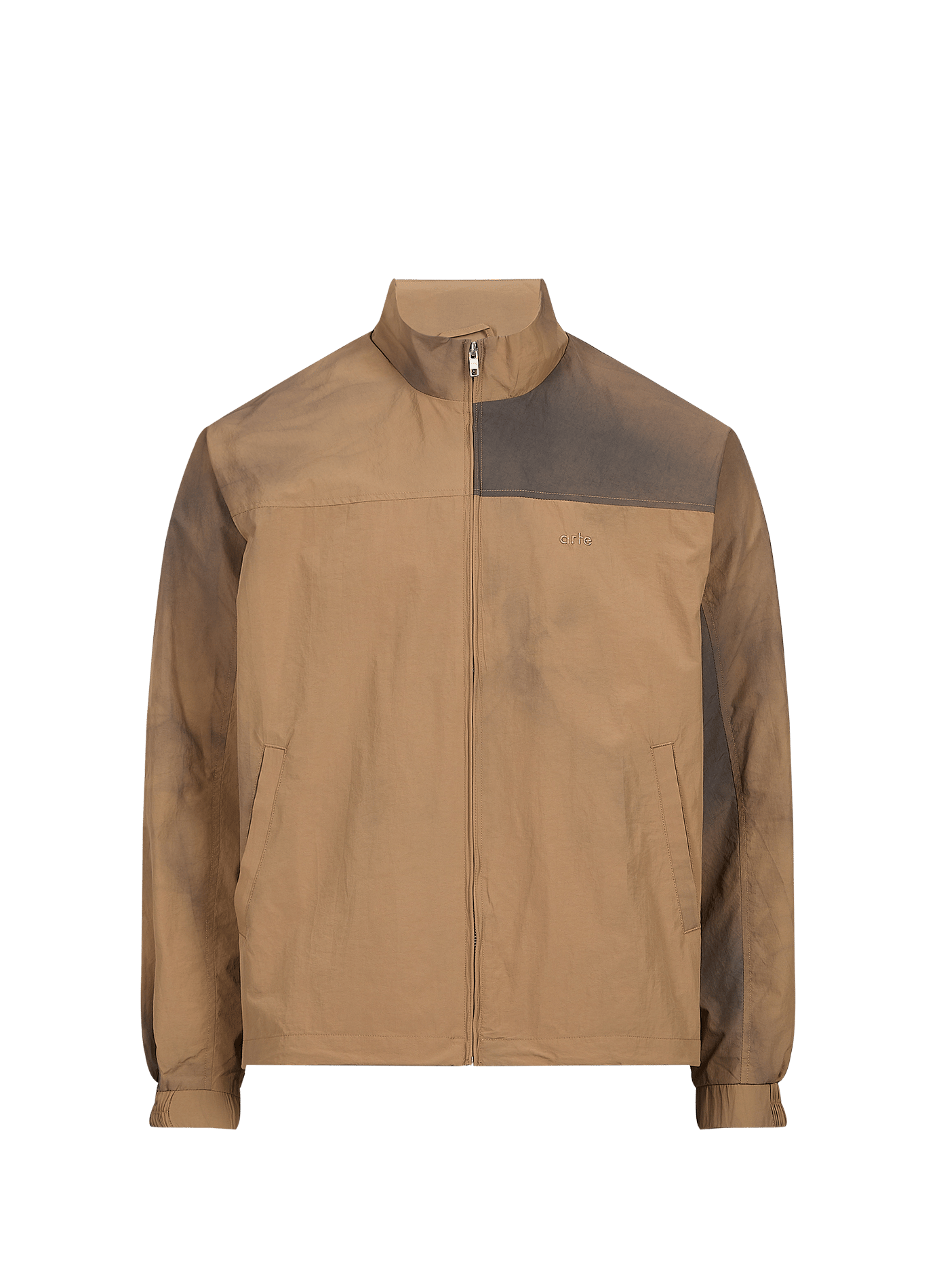 Straight jacket with high collar tie and dye ARTE ANTWERP Brown