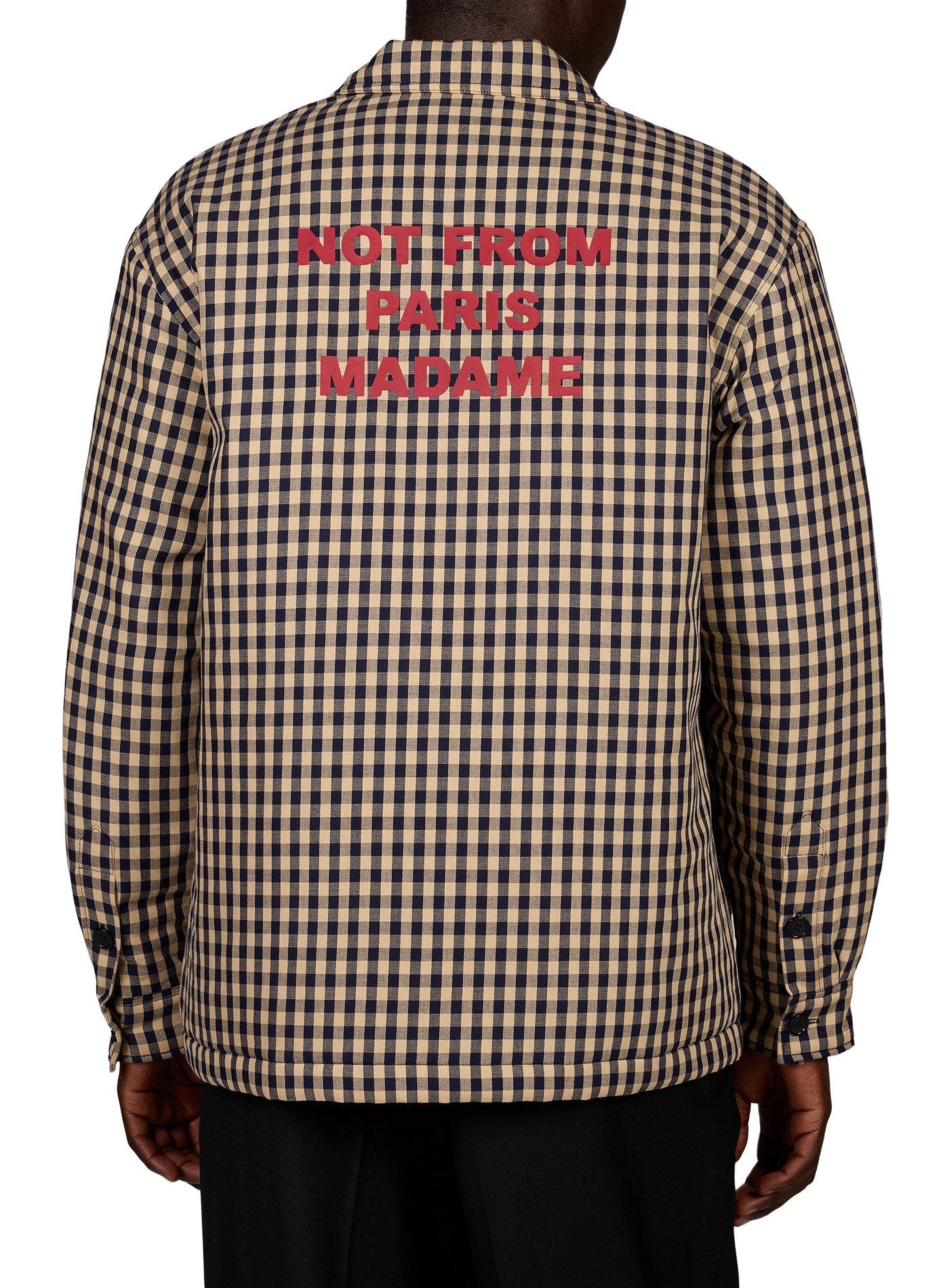 Straight checkered cotton jacket DROLE DE MONSIEUR Beige
