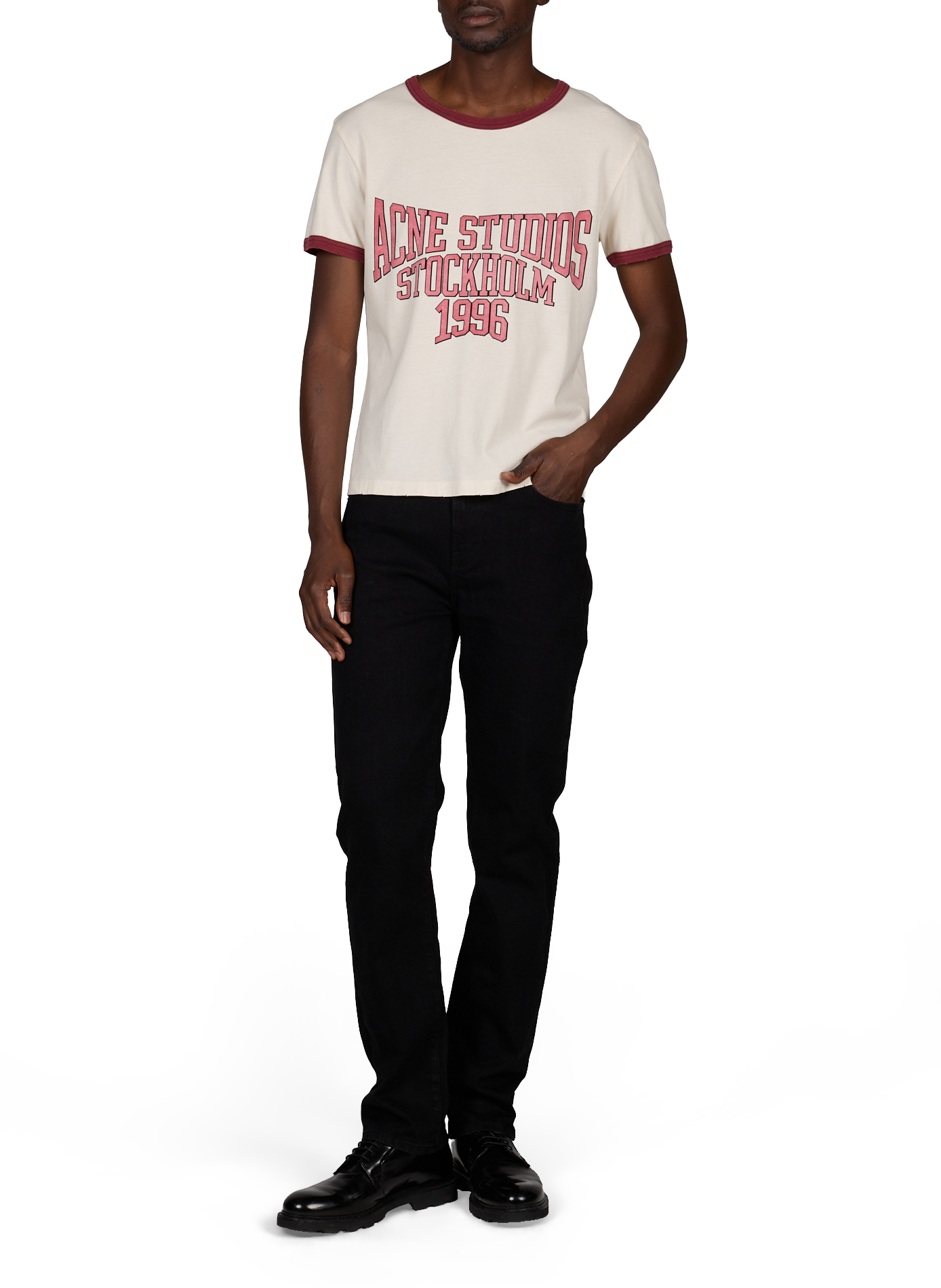 Tee-shirt sérigraphié en coton ACNE STUDIOS Beige