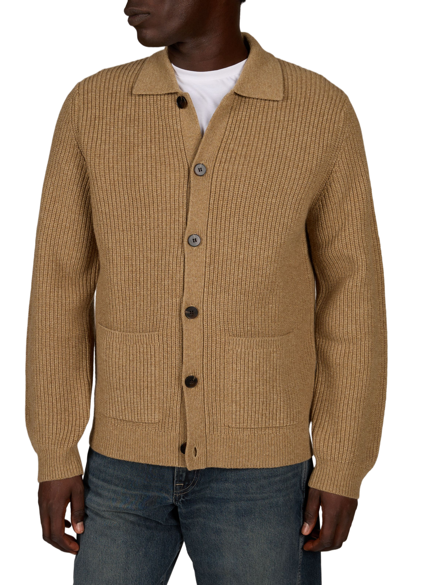 Straight wool blend vest SAMSOE SAMSOE Brown