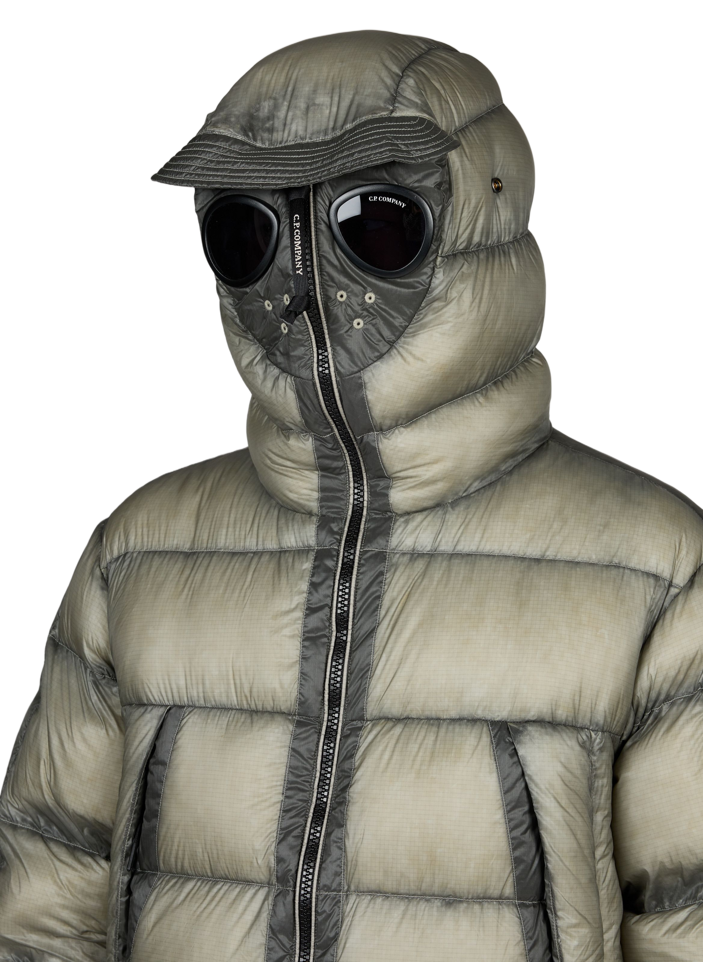 Effen donsjack met capuchon CP COMPANY Grijs