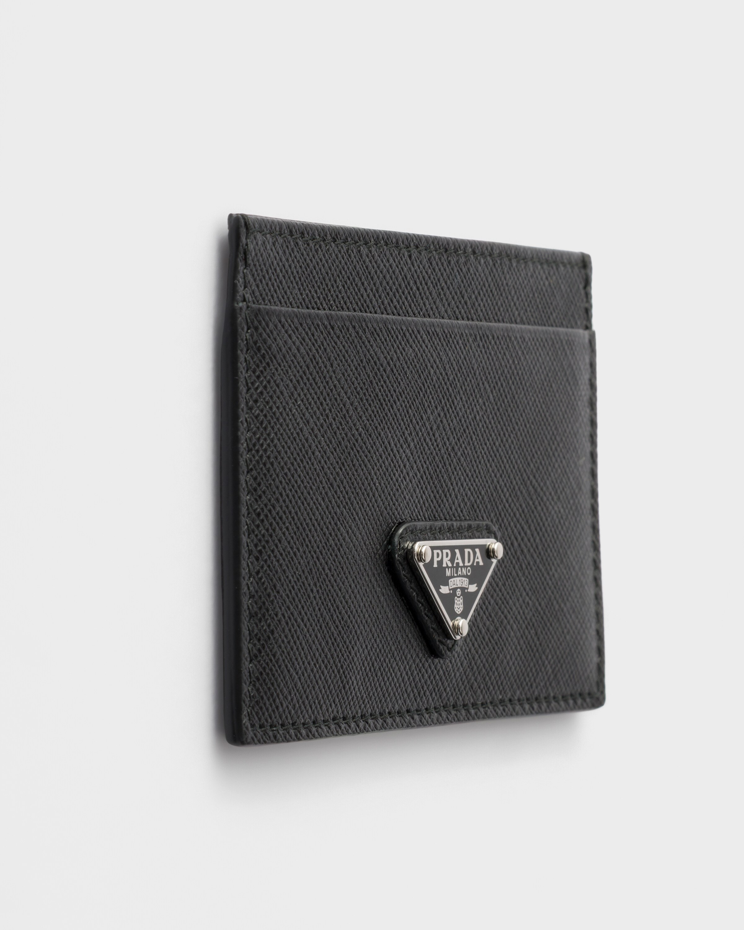 Porte-cartes en cuir saffiano PRADA Noir