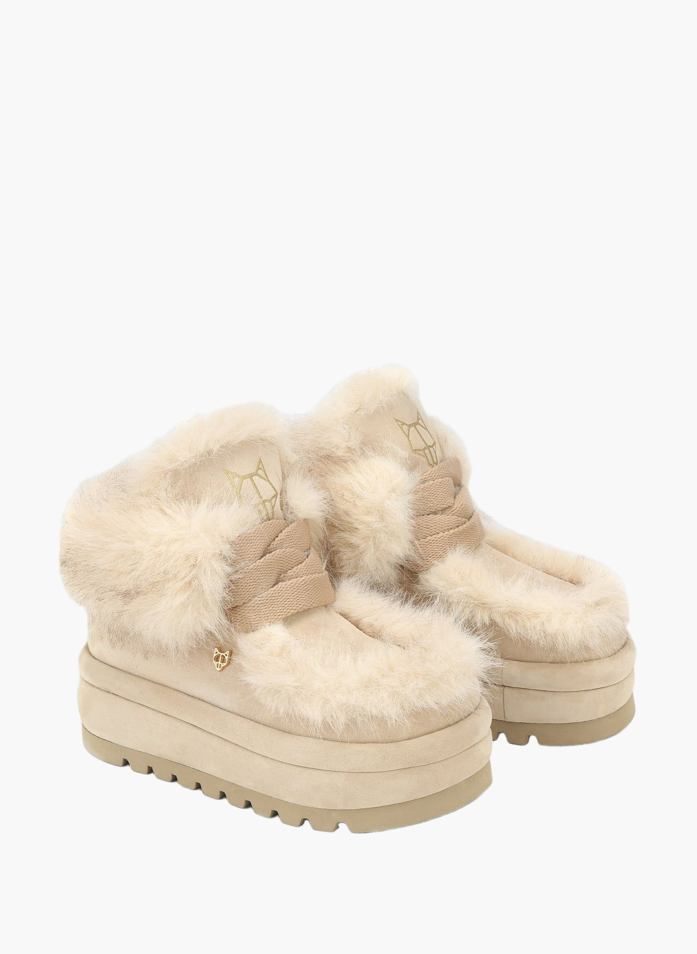 Bottines bambi en daim NAKED WOLFE Blanc