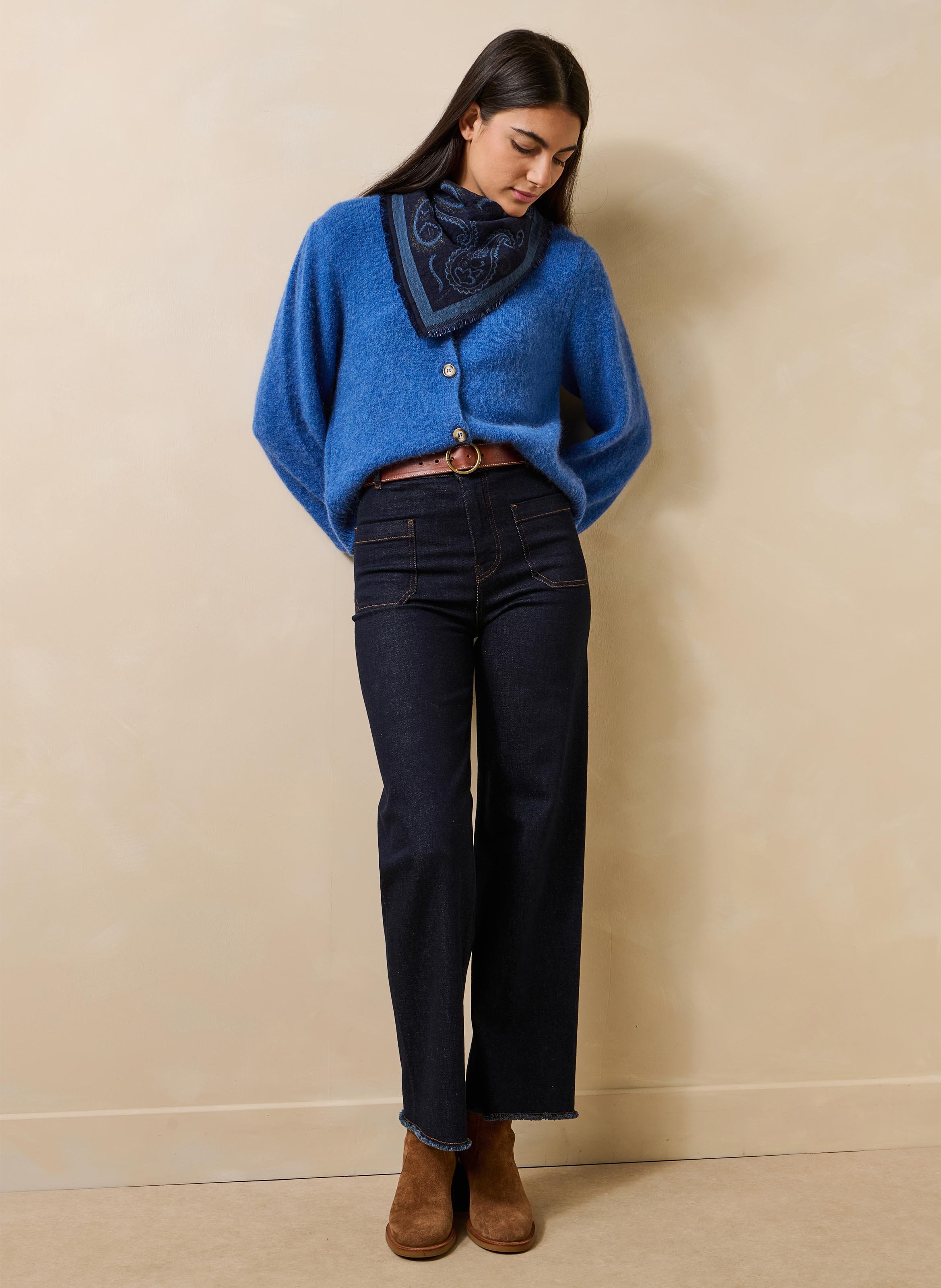 Sjaal van katoenmix LA FEE MARABOUTEE Blauw