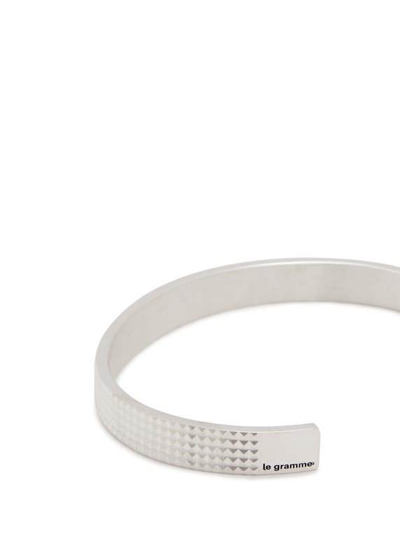 Bracelet ruban guilloché pyramide le 23 g en argent poli | Argent by LE GRAMME Bracelet ruban guilloché pyramide le 23 g en argent poli Argent
