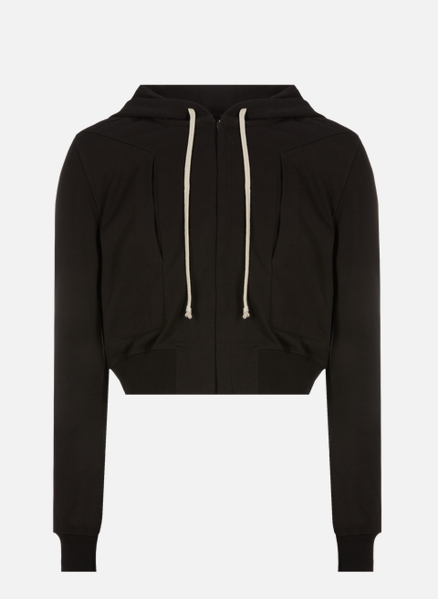 Zipped cotton hoodie BlackRICK OWENS 