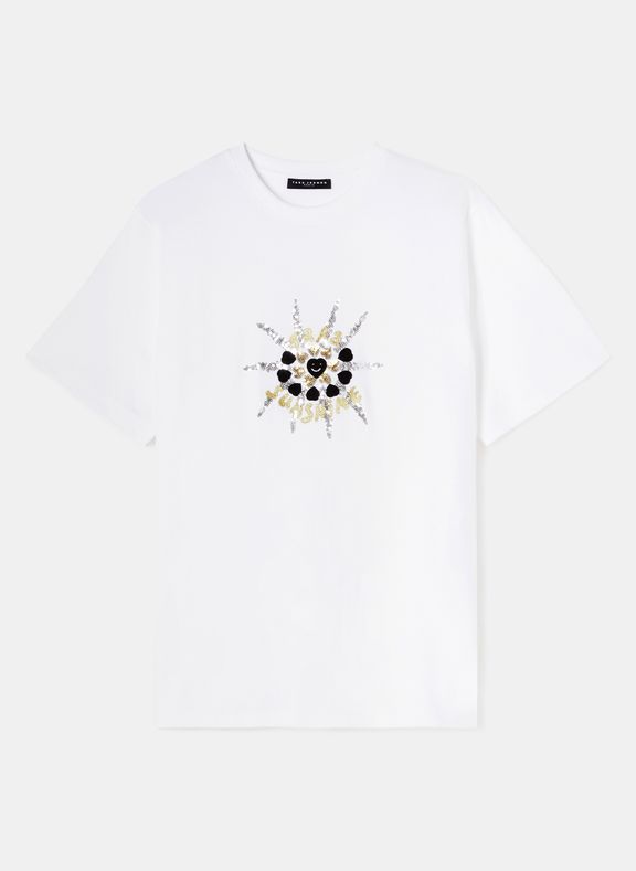 TARA JARMON T-shirt  imprimé longueur standard manches courtes col rond - tarasun Blanc