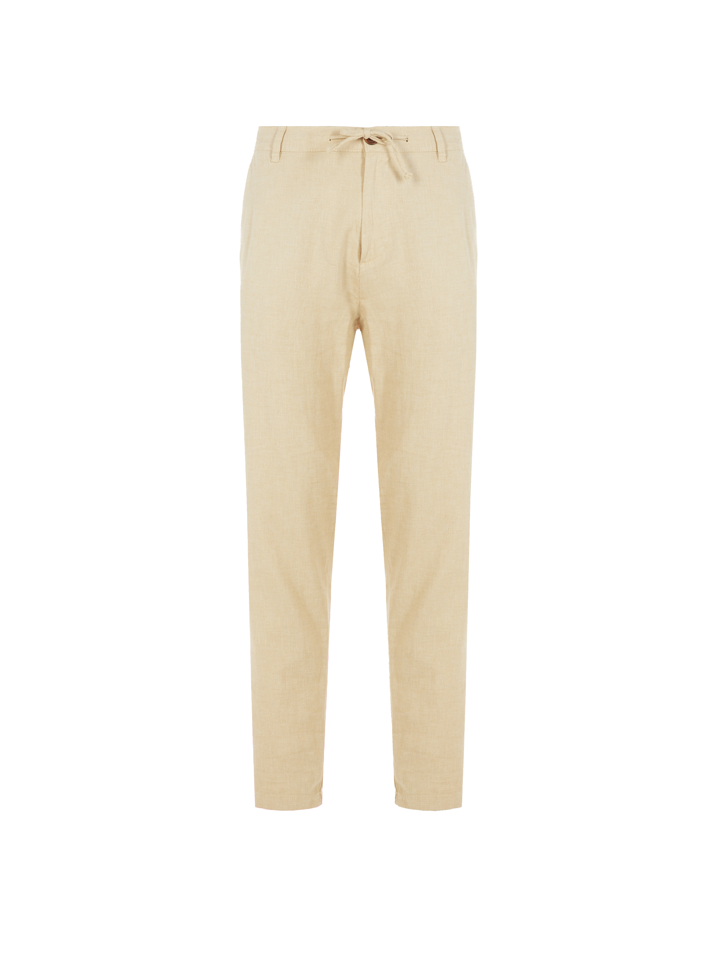 Cotton and linen trousers SELECTED Beige