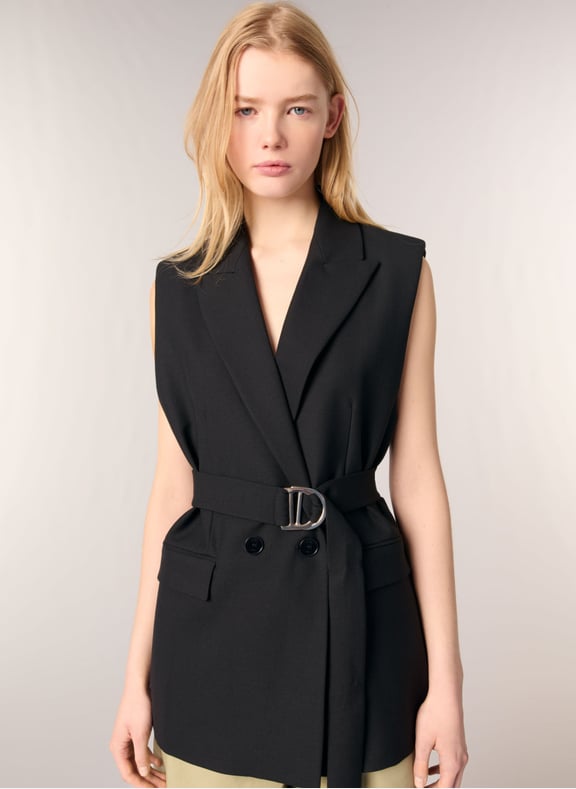 Veste de tailleur droite Noir by MAJE MAJE Veste de tailleur droite Noir