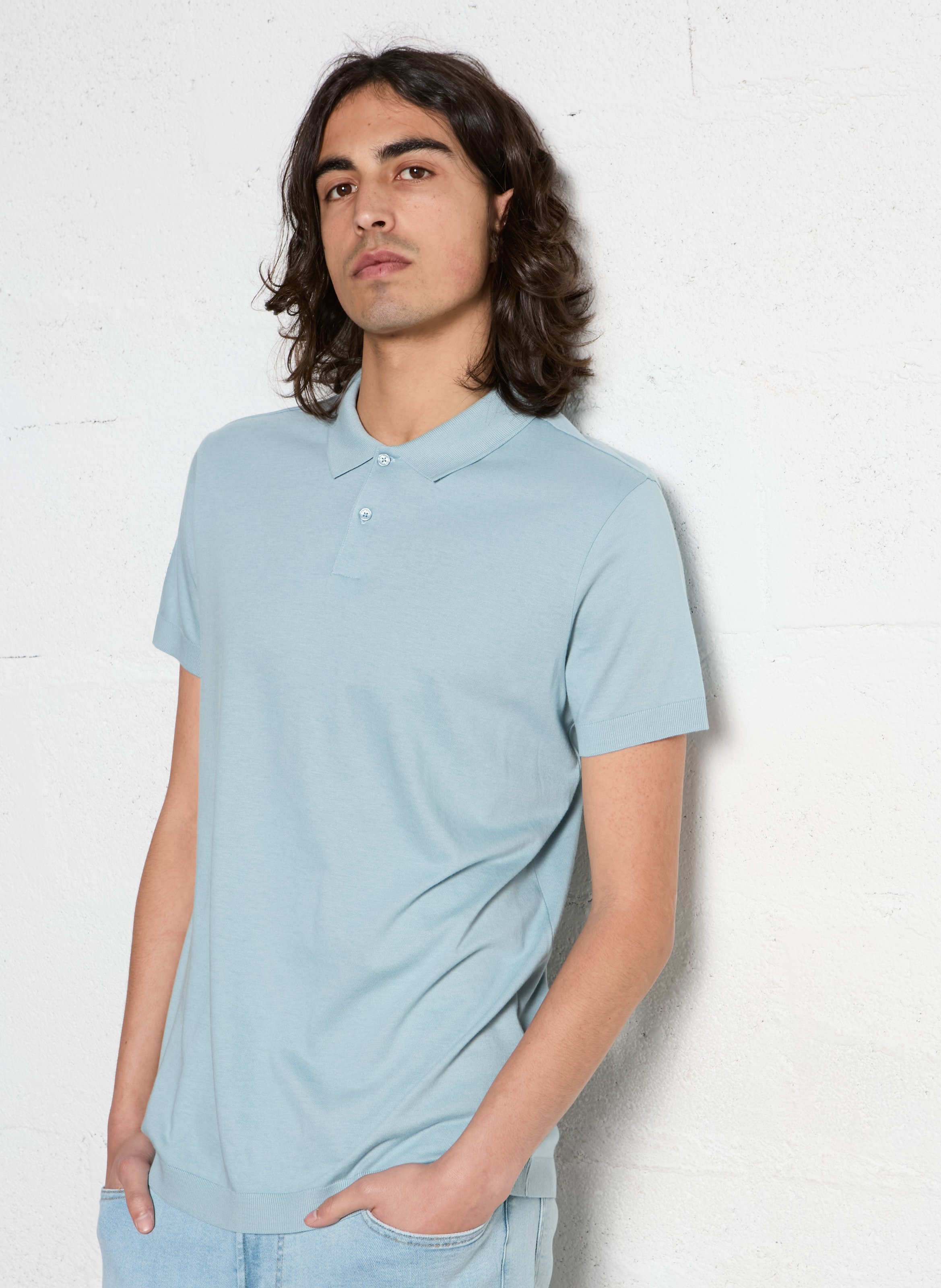 IKKS Polo regular-fit en coton mélangé Bleu