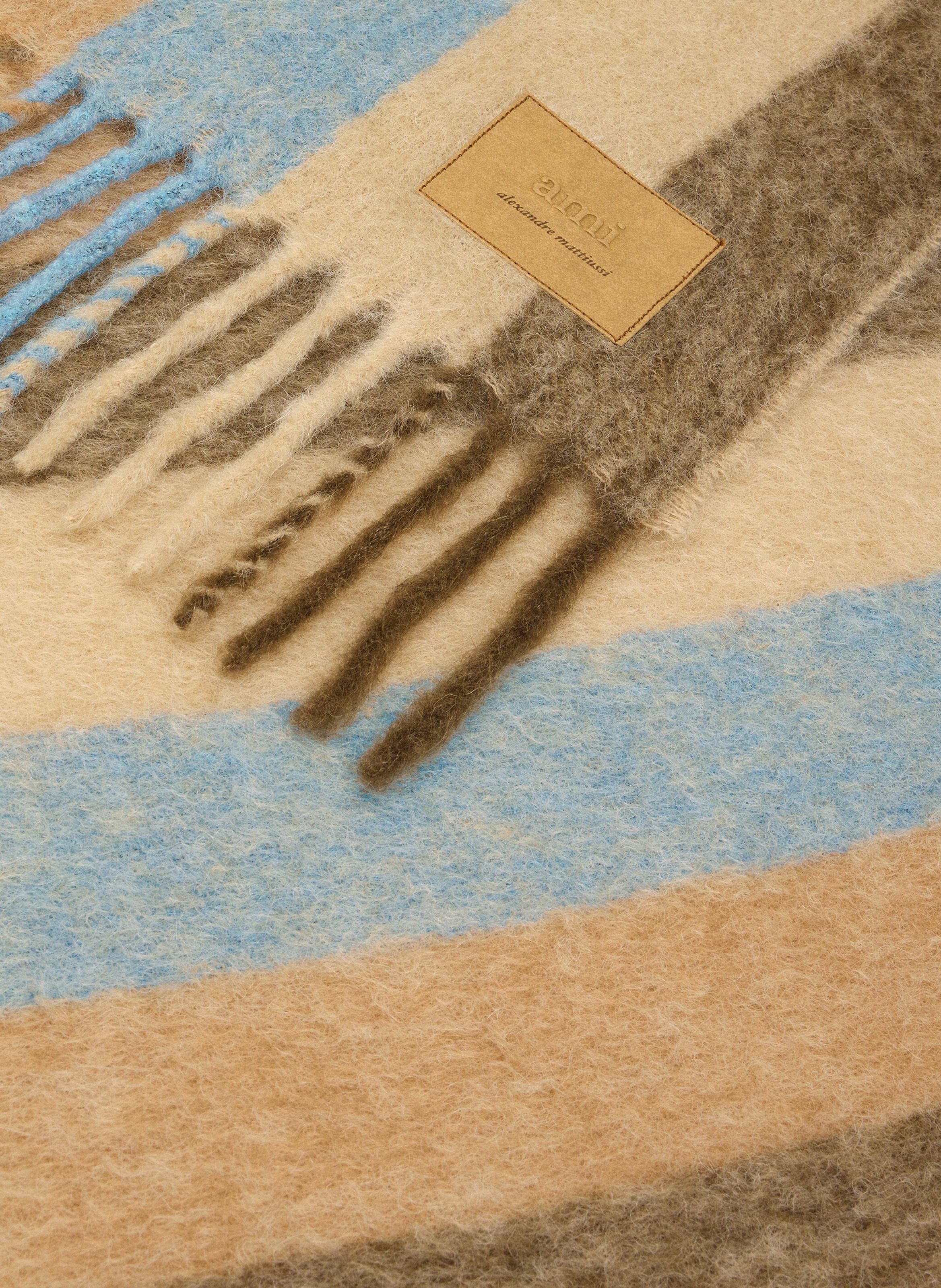 Plaid rayé alexandre mattiussi en mohair unisexe AMI PARIS Marron