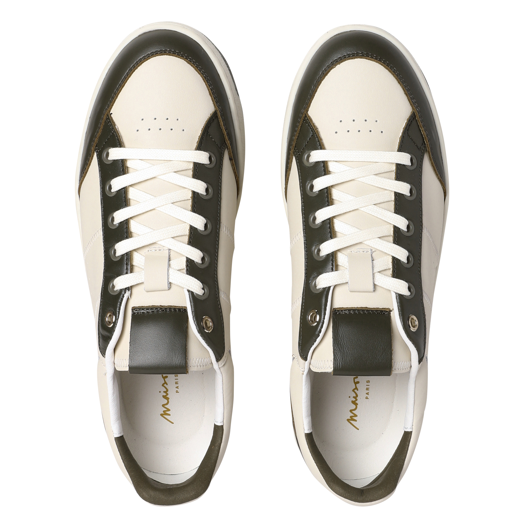 Baskets basses en cuir velora MAISON 123 Kaki