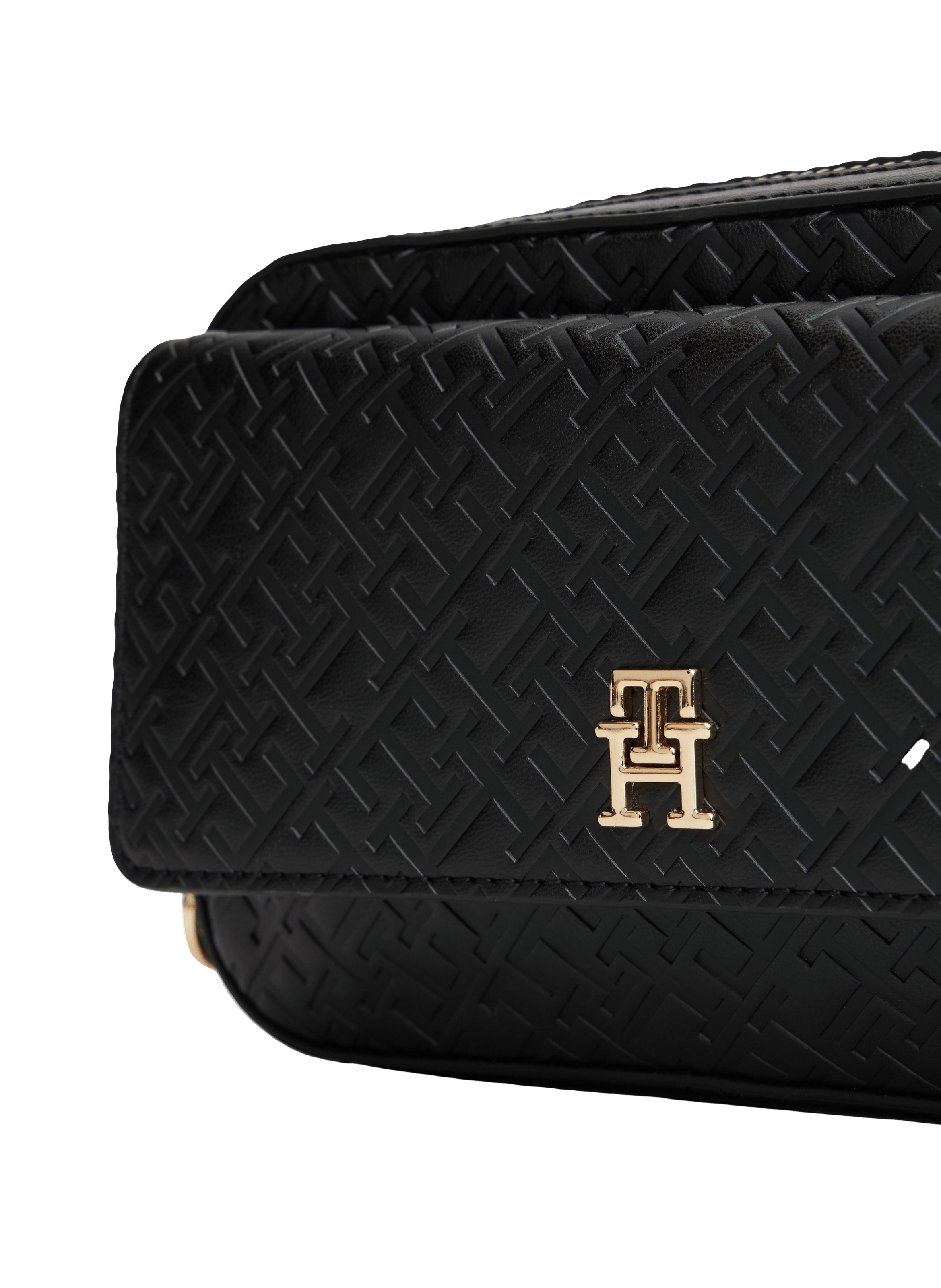 Logo print shoulder bag TOMMY HILFIGER Black