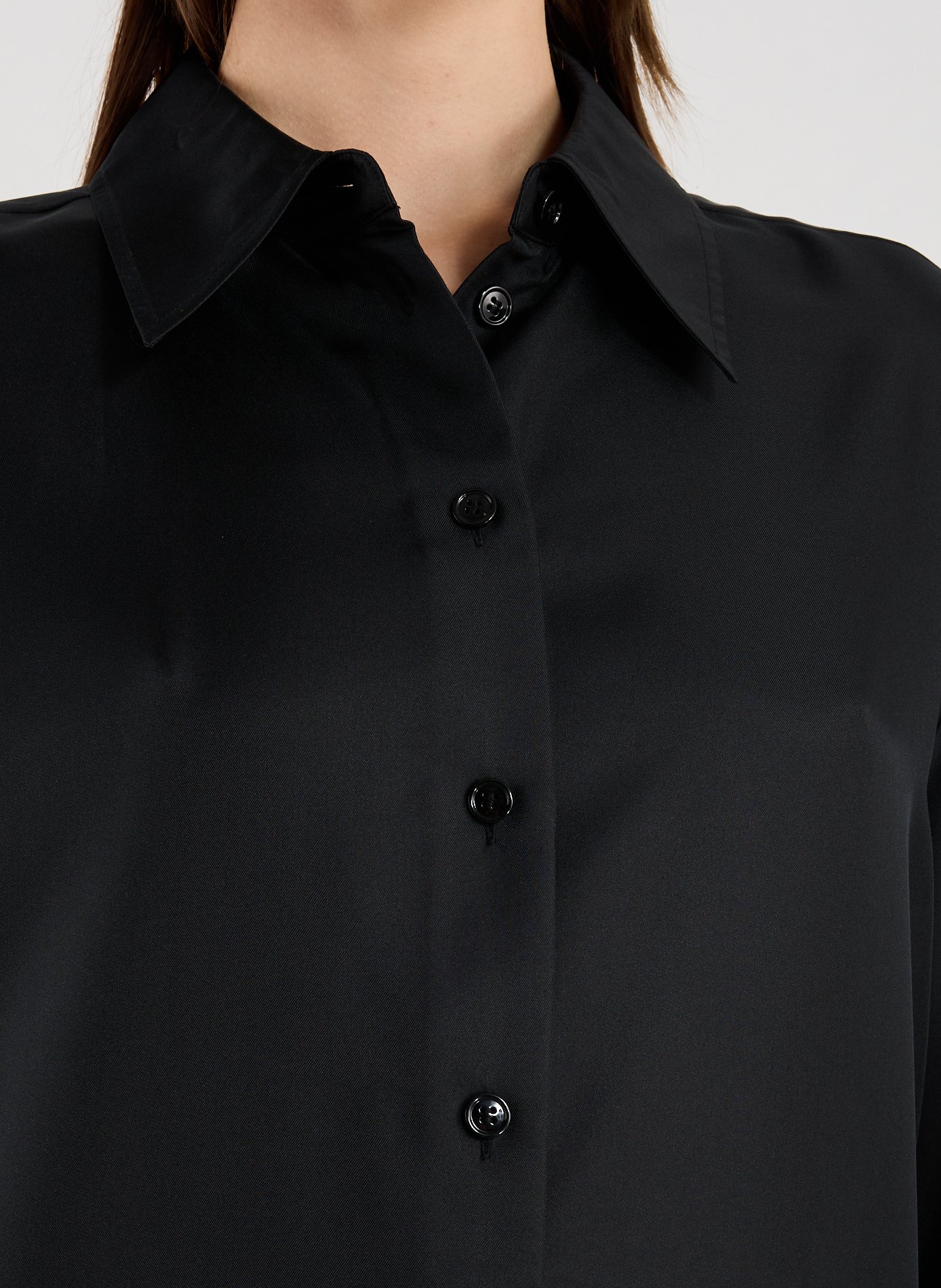 Silk long shirt ROHE FRAMES Black