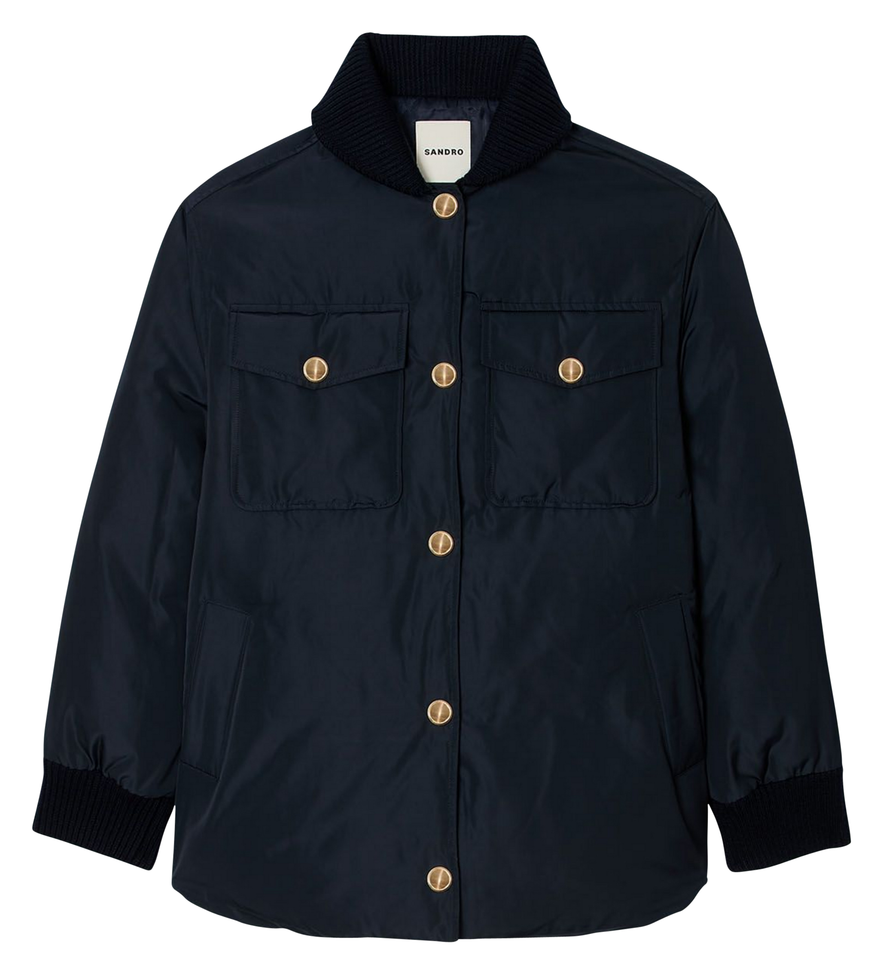 Veste droite col teddy SANDRO Bleu