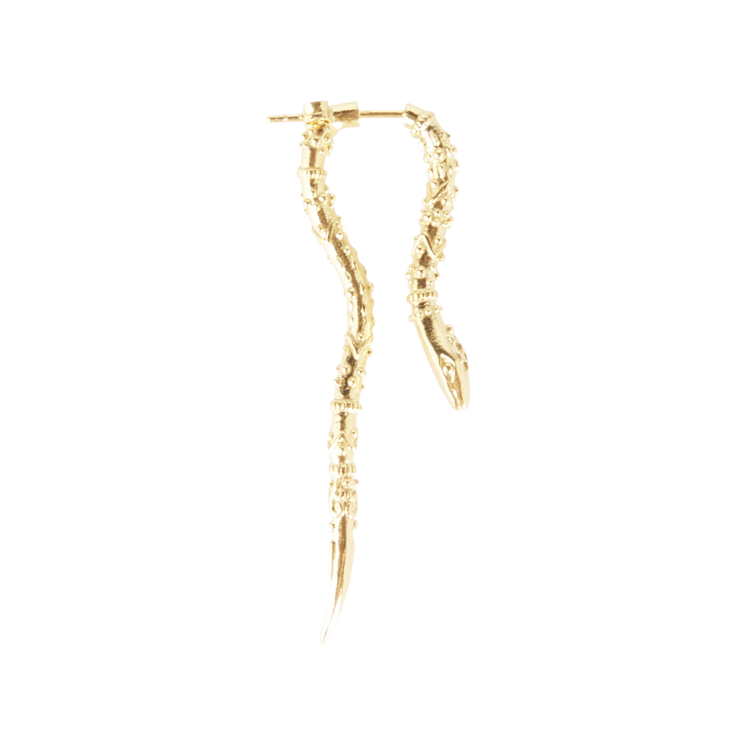 BA&SH Boucle d'oreille serpent en argent amazonie Doré