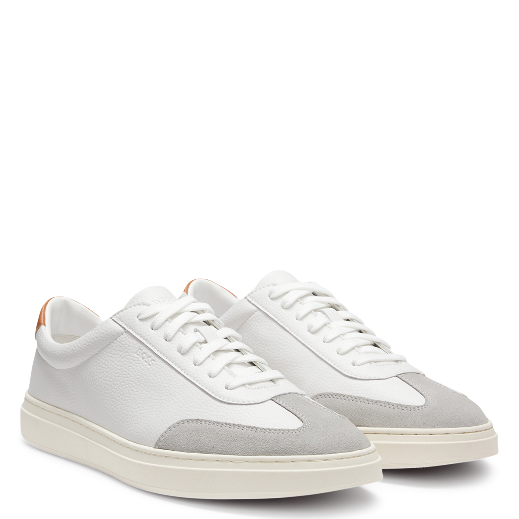 Baskets basses en cuir BOSS Beige