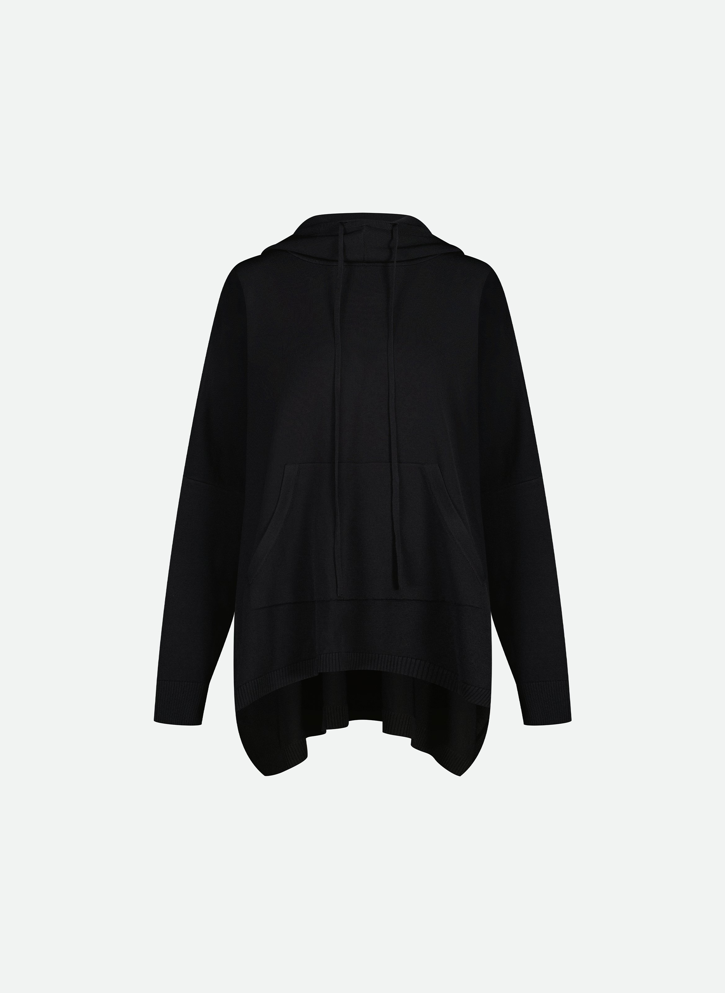 Poncho en maille à manches longues avec capuche VAILLANT Noir