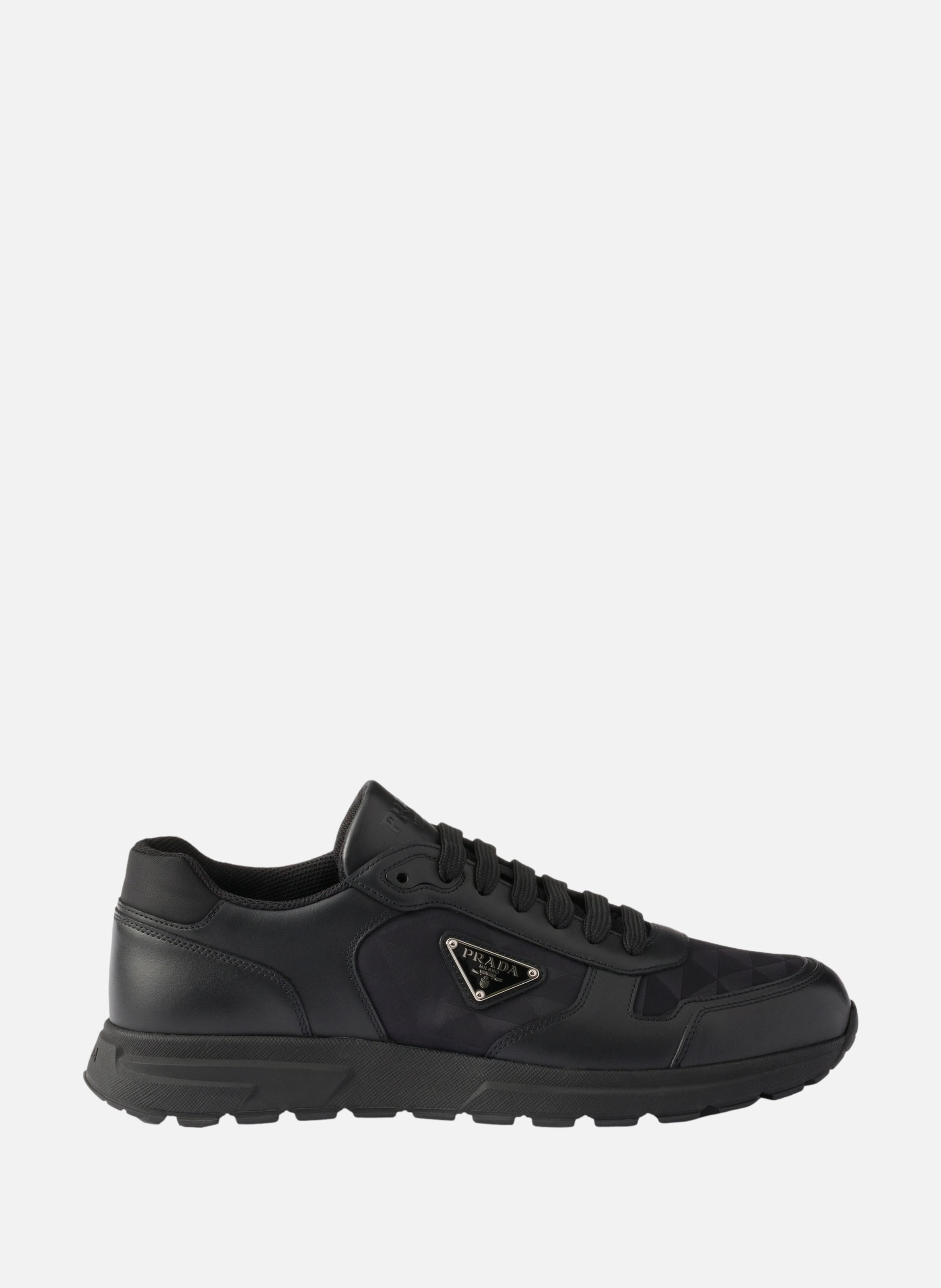 Baskets prax 2.0 en cuir et re-nylon PRADA Noir