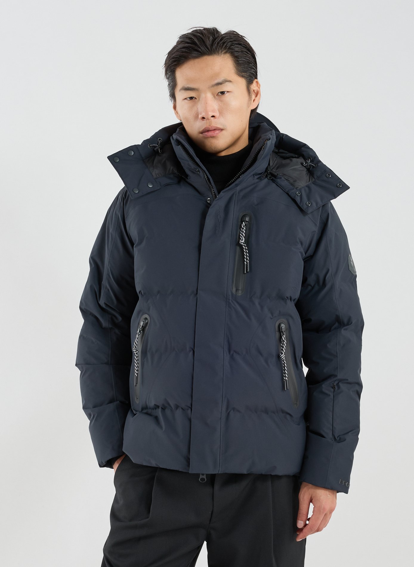 SAVE THE DUCK Short quilted hooded puffer jacket Blue